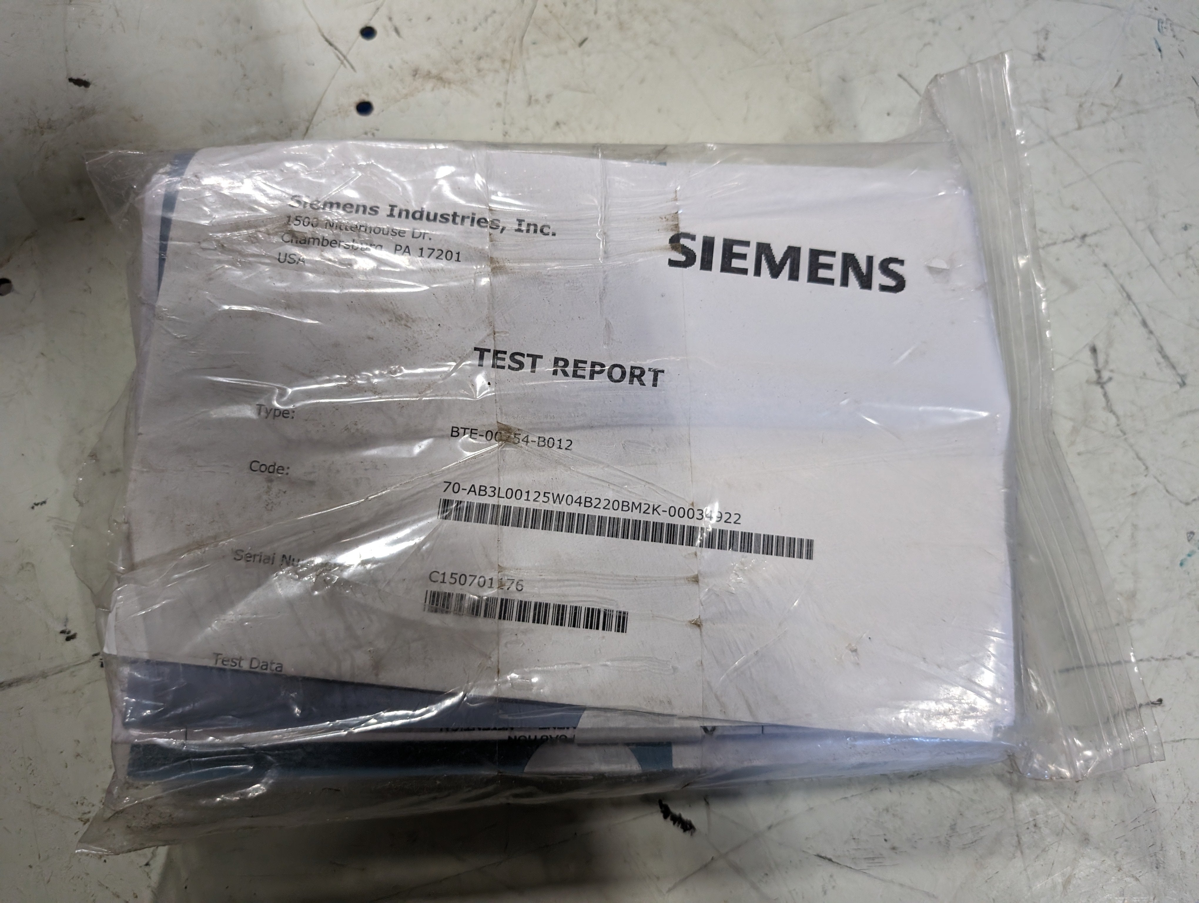 Siemens BTE-00754-B012, EBYPS CB 7.5HP 480V, 2 CONT SS TYPE1 New