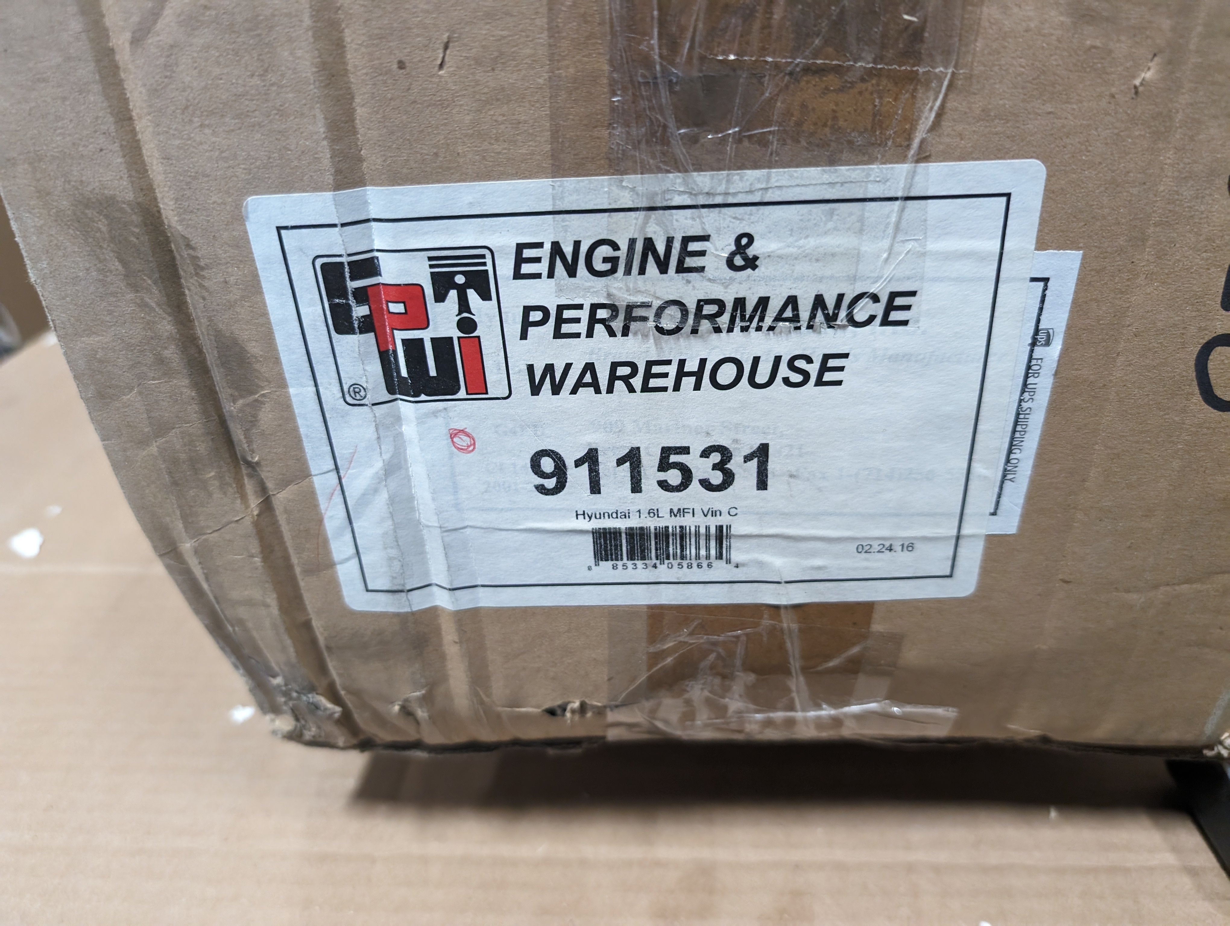 Engine Performance Warehouse 911531 Hyundai 1.6L MFI Vin C New