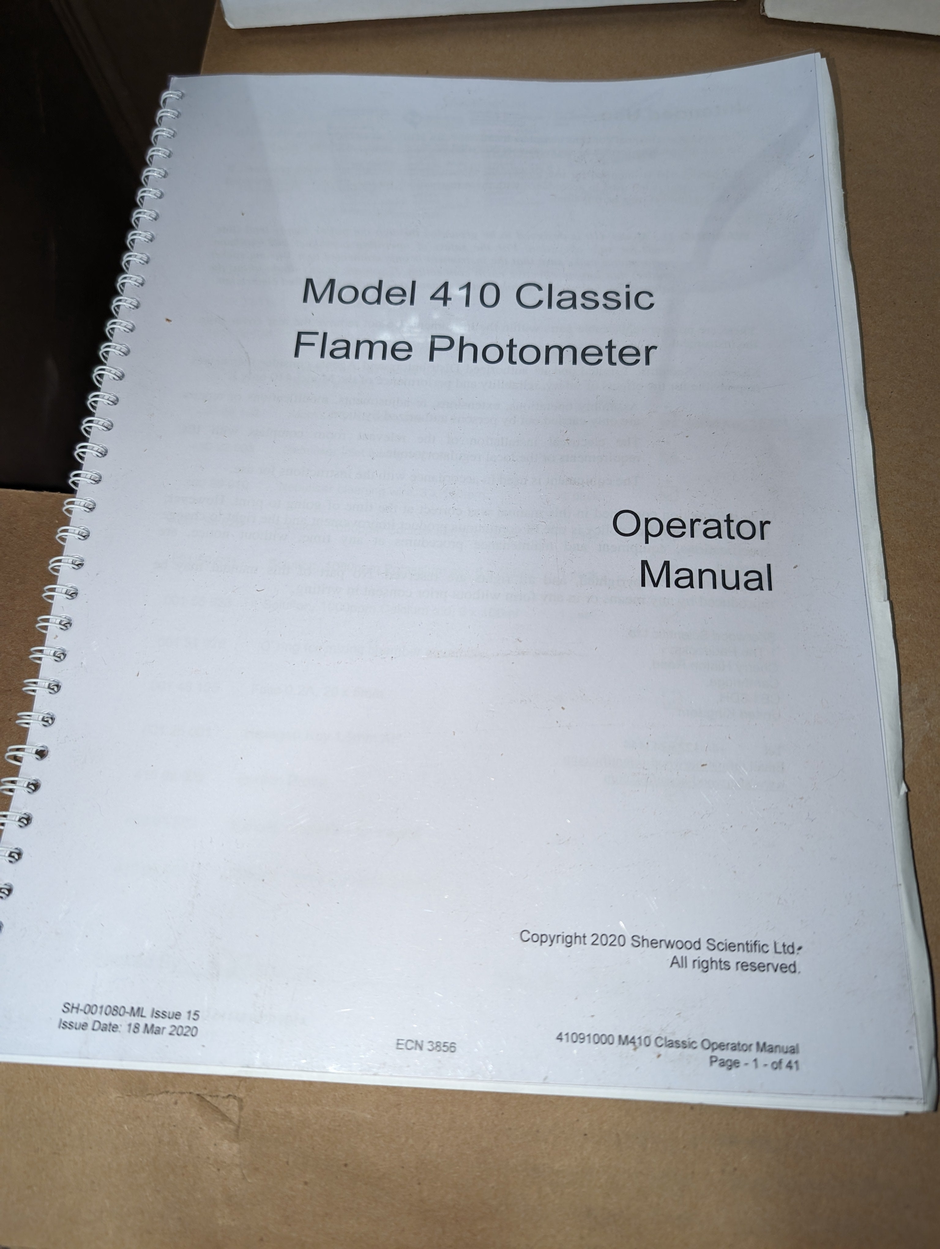Sherwood M410 Classic Flame Photometer Single Channel (475 41 200) New