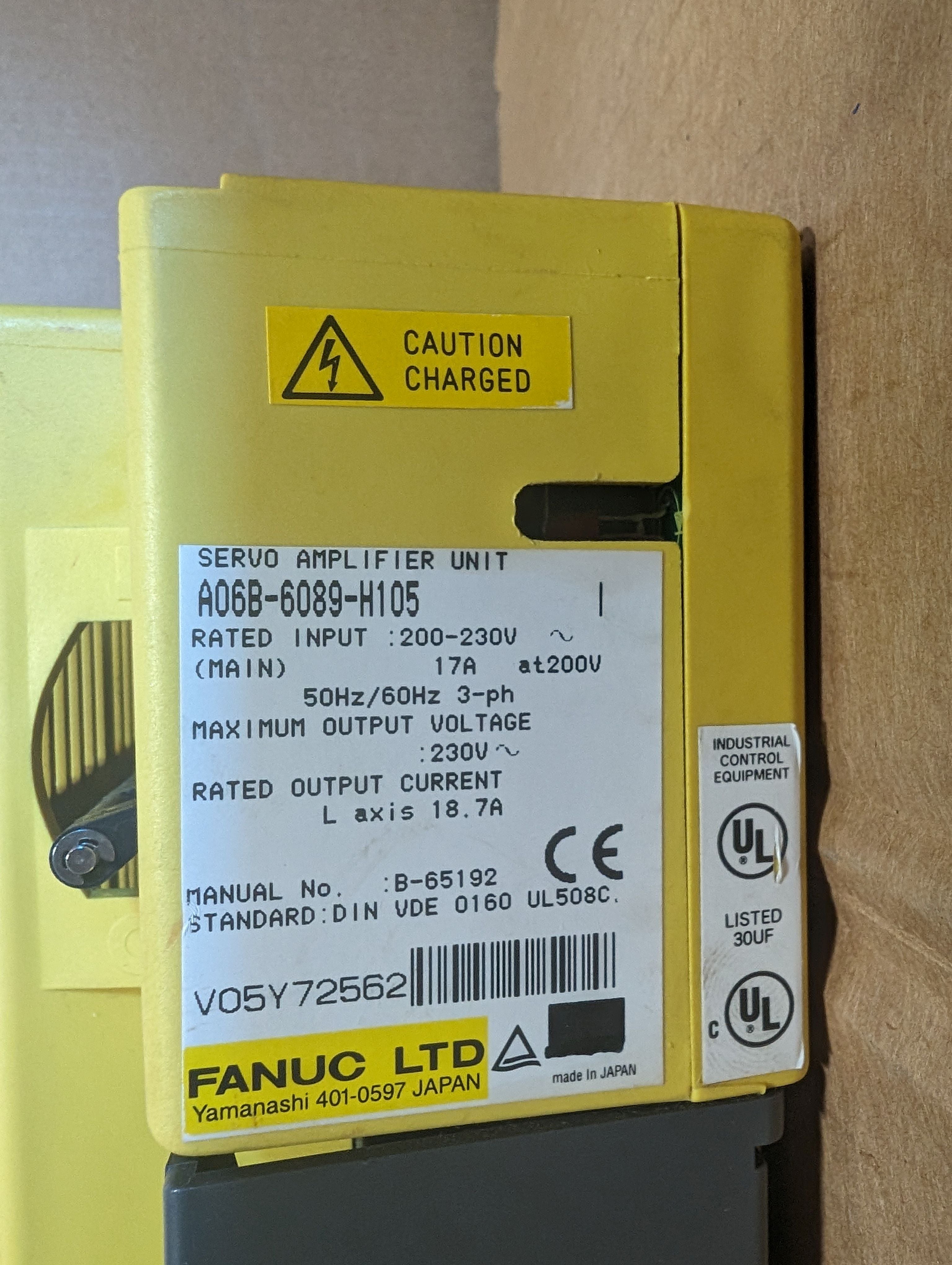 Fanuc A06B-6089-H105 Ser. I Servo Amplifier Unit A06B6089H105 Used