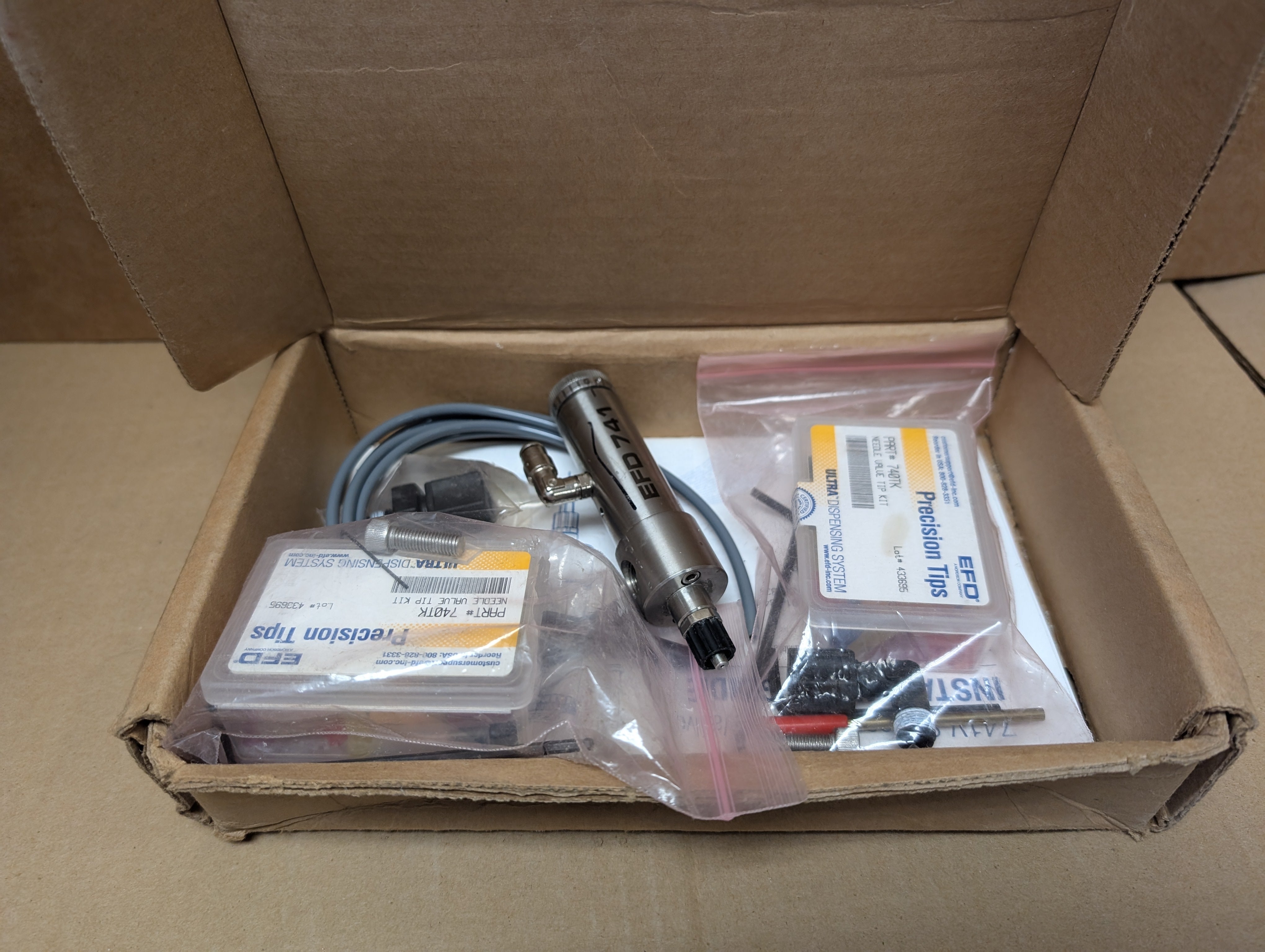 Nordson EFD Valvemate 741V-SS Valve, Hose, Tips Kit as Shown New