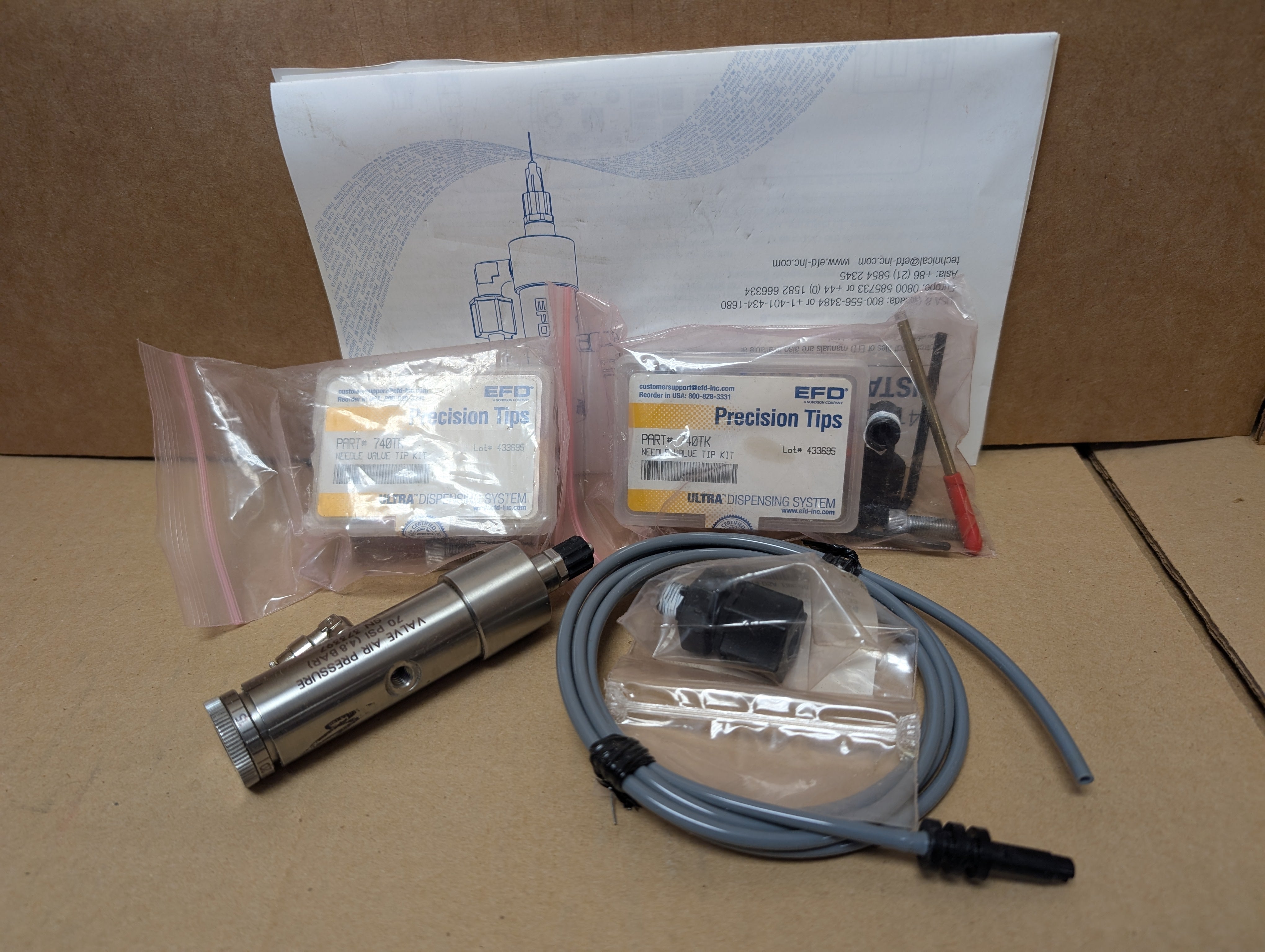 Nordson EFD Valvemate 741V-SS Valve, Hose, Tips Kit as Shown New