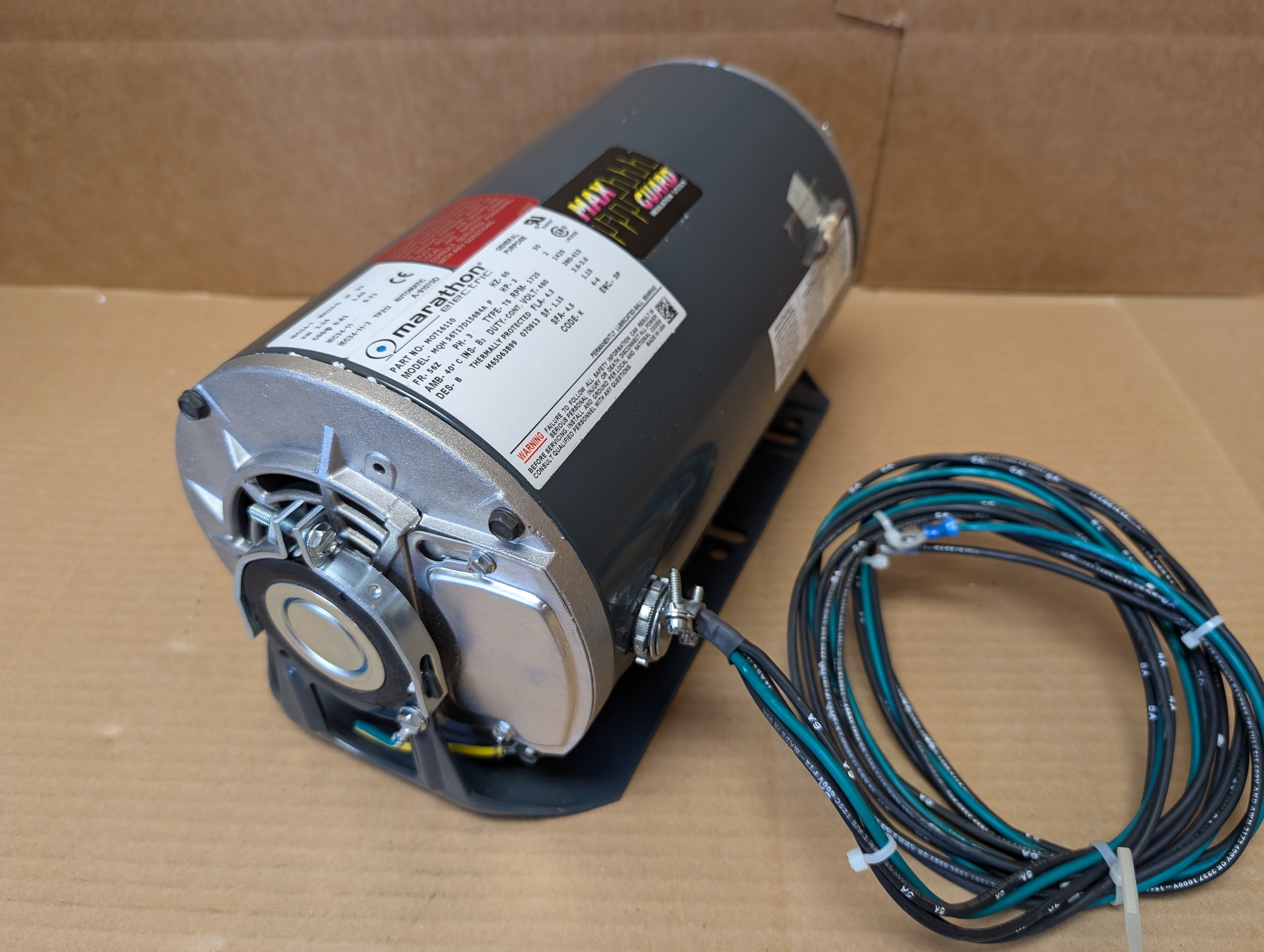 Trane MOT16110 Marathon 056T17D15684 3-2 HP 1725/1425 RPM  460V 3 PH New