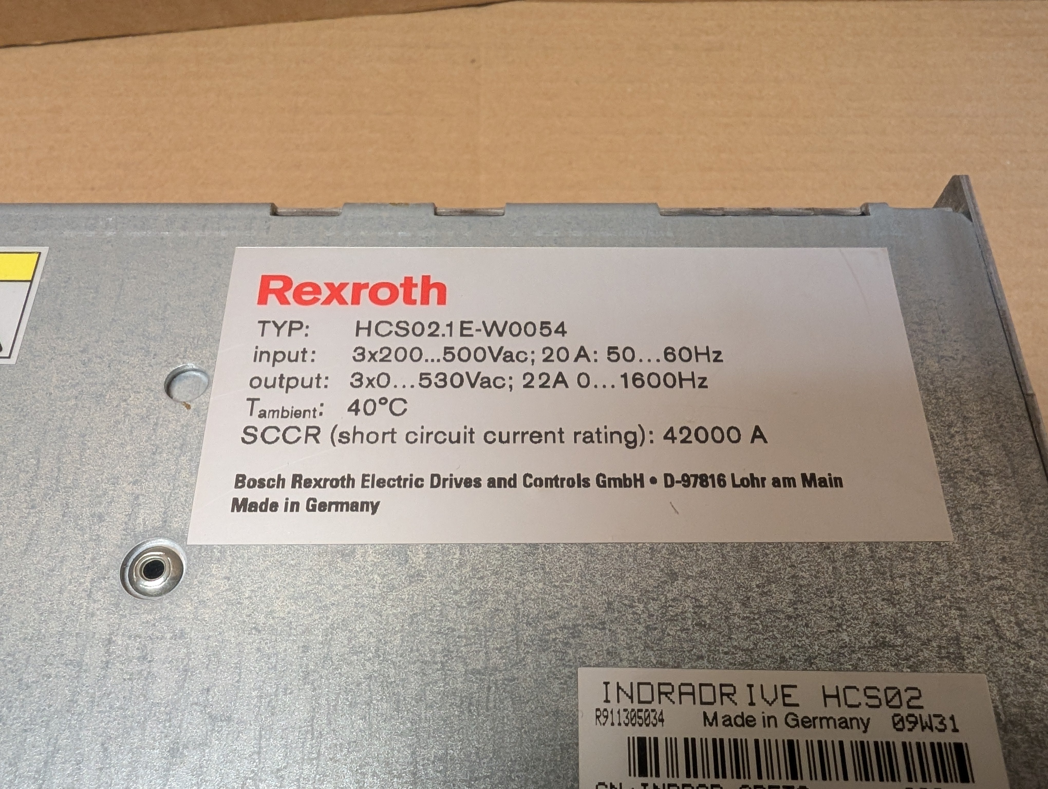 Rexroth HCS02.1E-W0054-A-03-NNNN + CSB01.1N-SE-ENS-NNN-NN-S-NN-FW Used