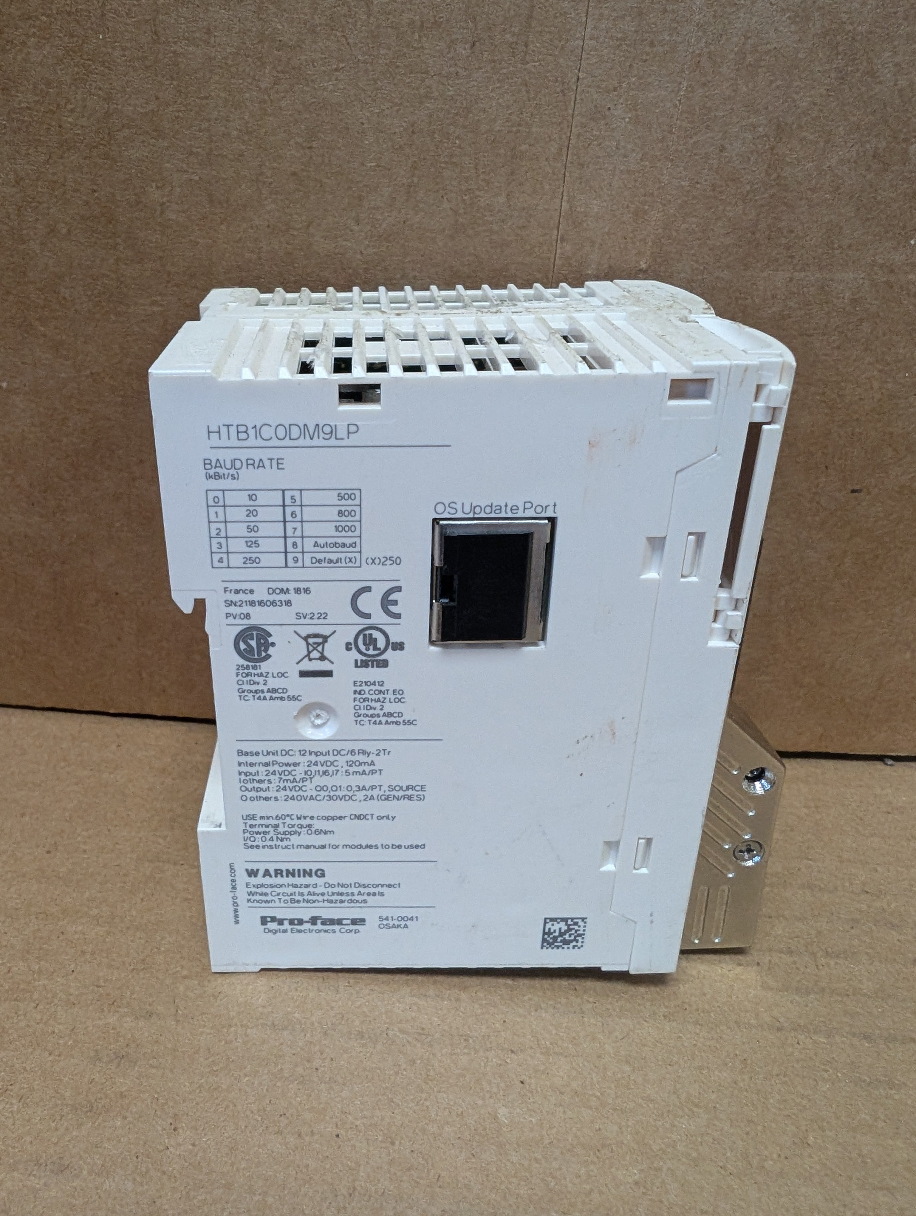 Pro-face HTB1C0DM9LP (PFXHTB1C0DM9LP) CANopen Slave HTB Unit Schneider Used