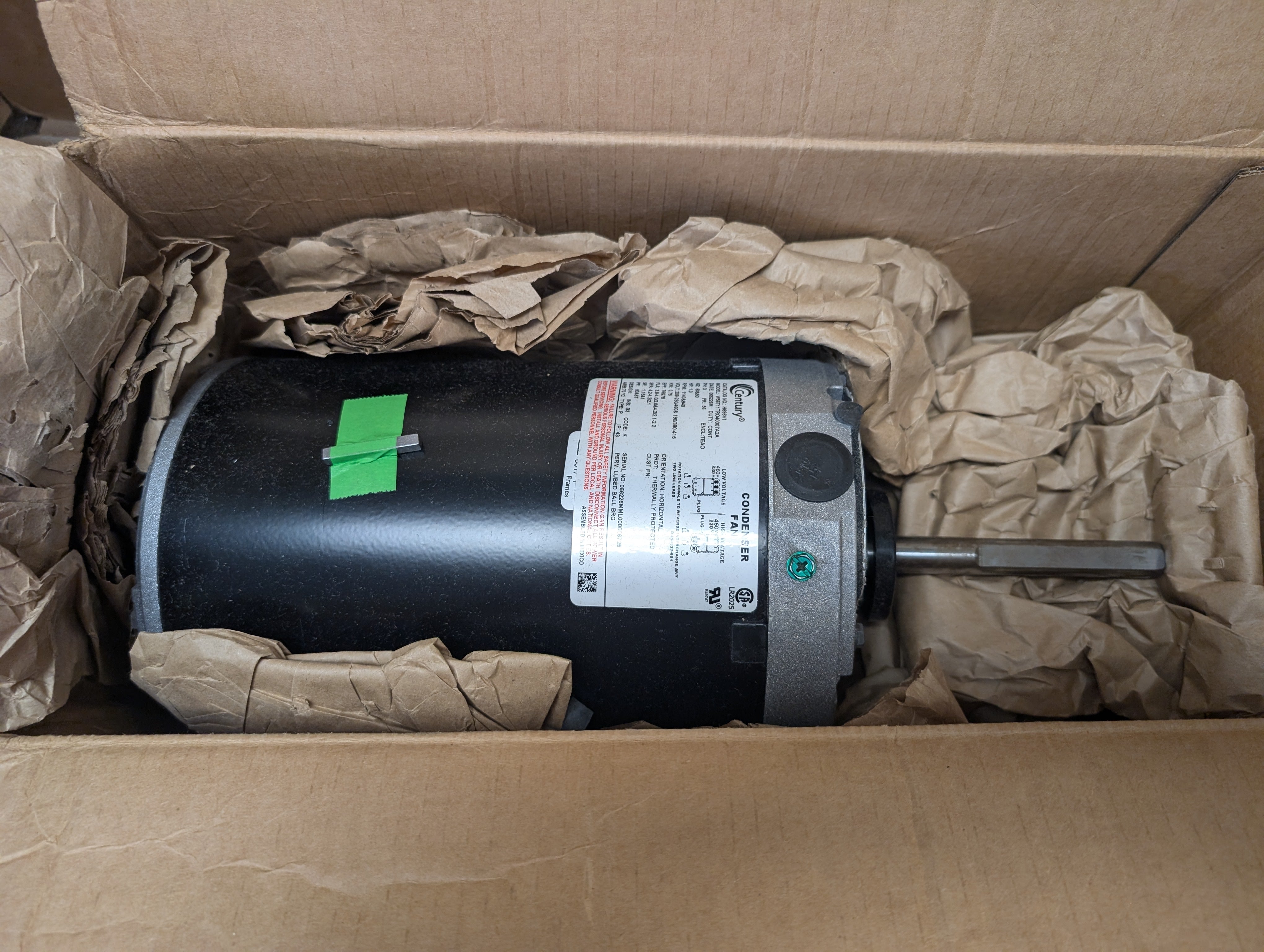 Daikin 330287901 Condenser Motor  1 HP 3PH 208-230/460 TE New