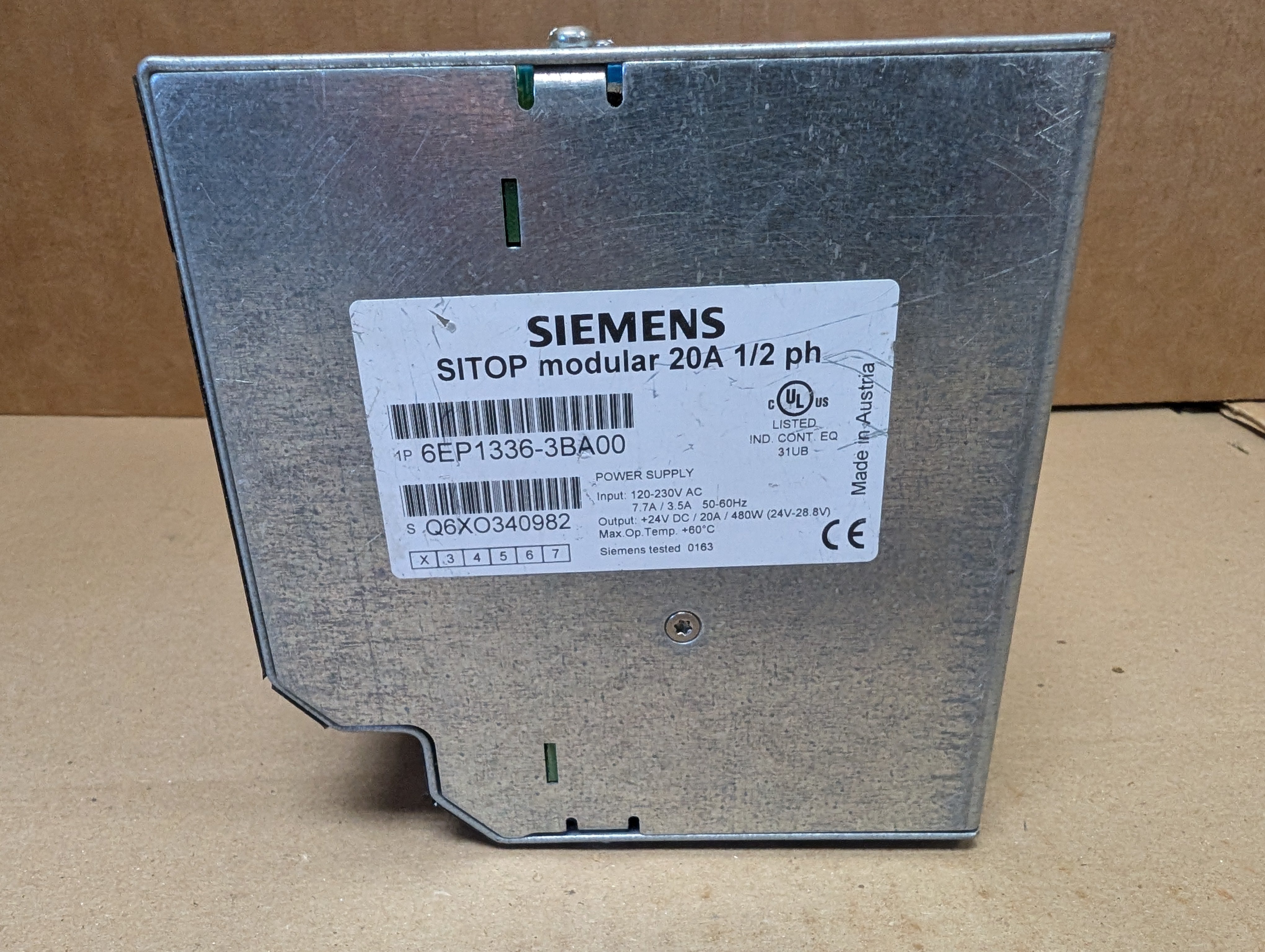 Siemens SITOP 24V 20A 480W 120-230V 6EP1336-3BA00 Power Supply Used