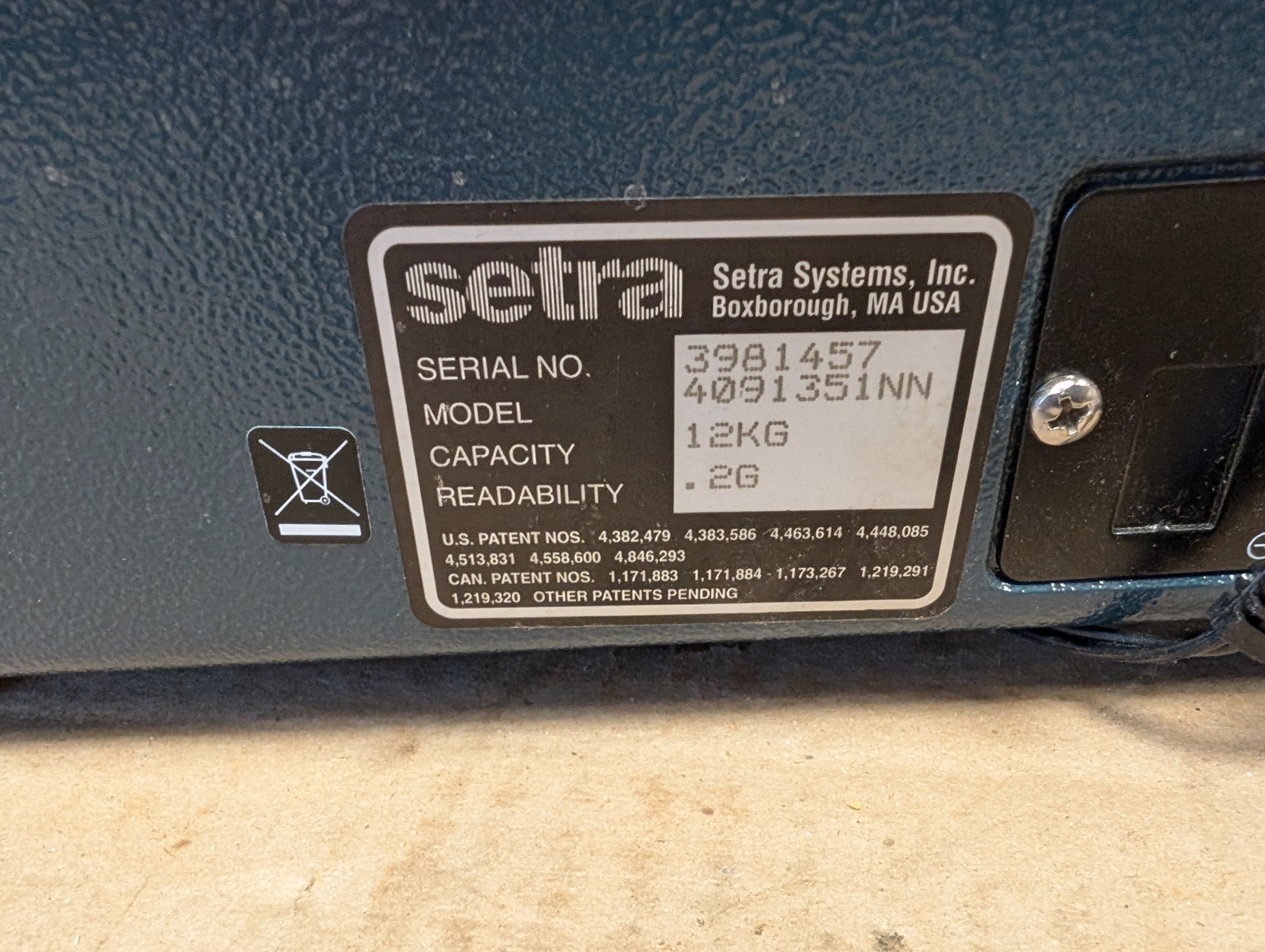 Setra Super II 12kg Capacity 0.2g Readability WILL NOT ZERO AS IS