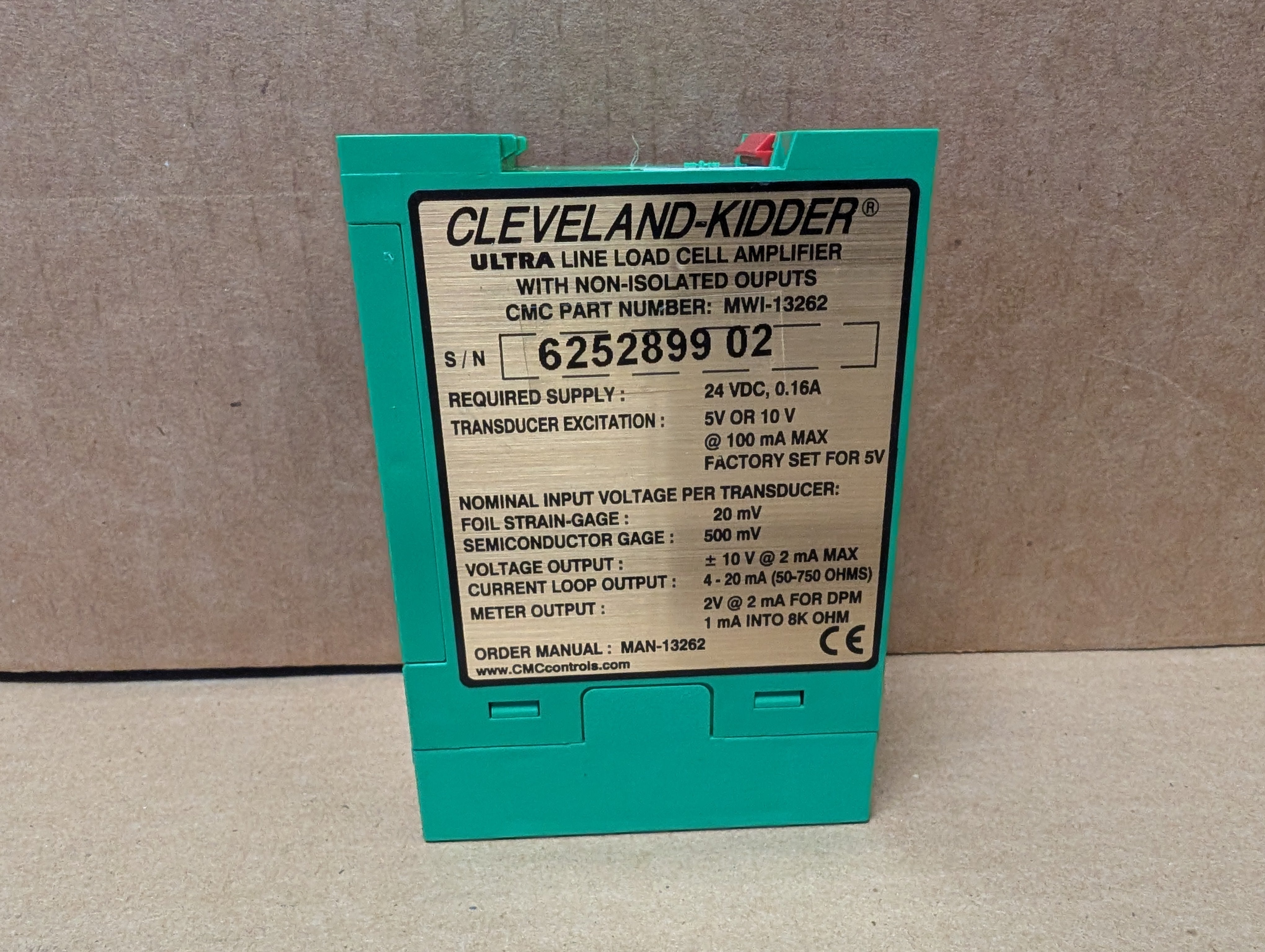 Cleveland-Kidder MWI-13262 Tension Amplifier Used