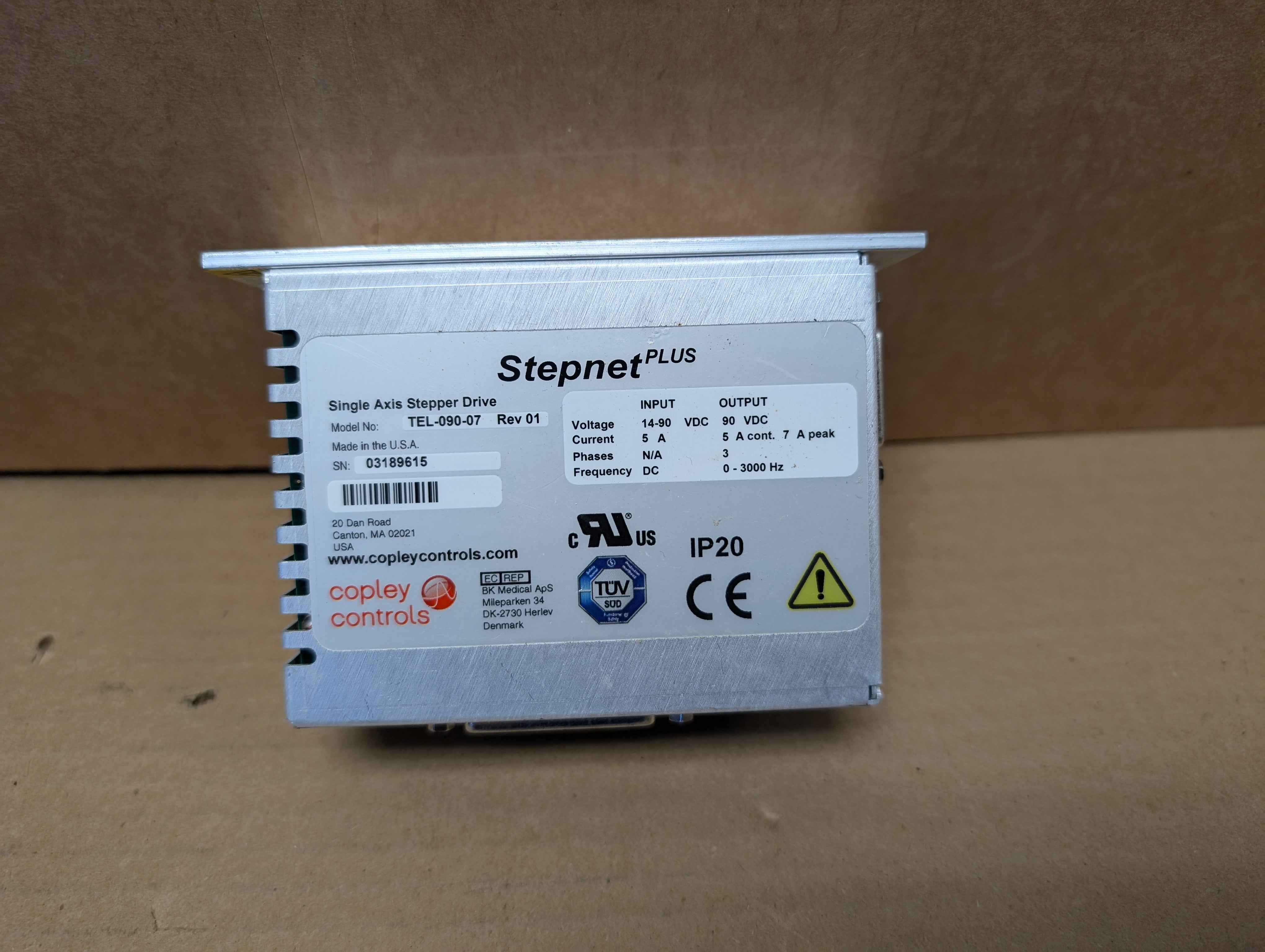 COPLEY Controls Stepnet Plus TEL-090-7 Single Axis Stepper Drive Used