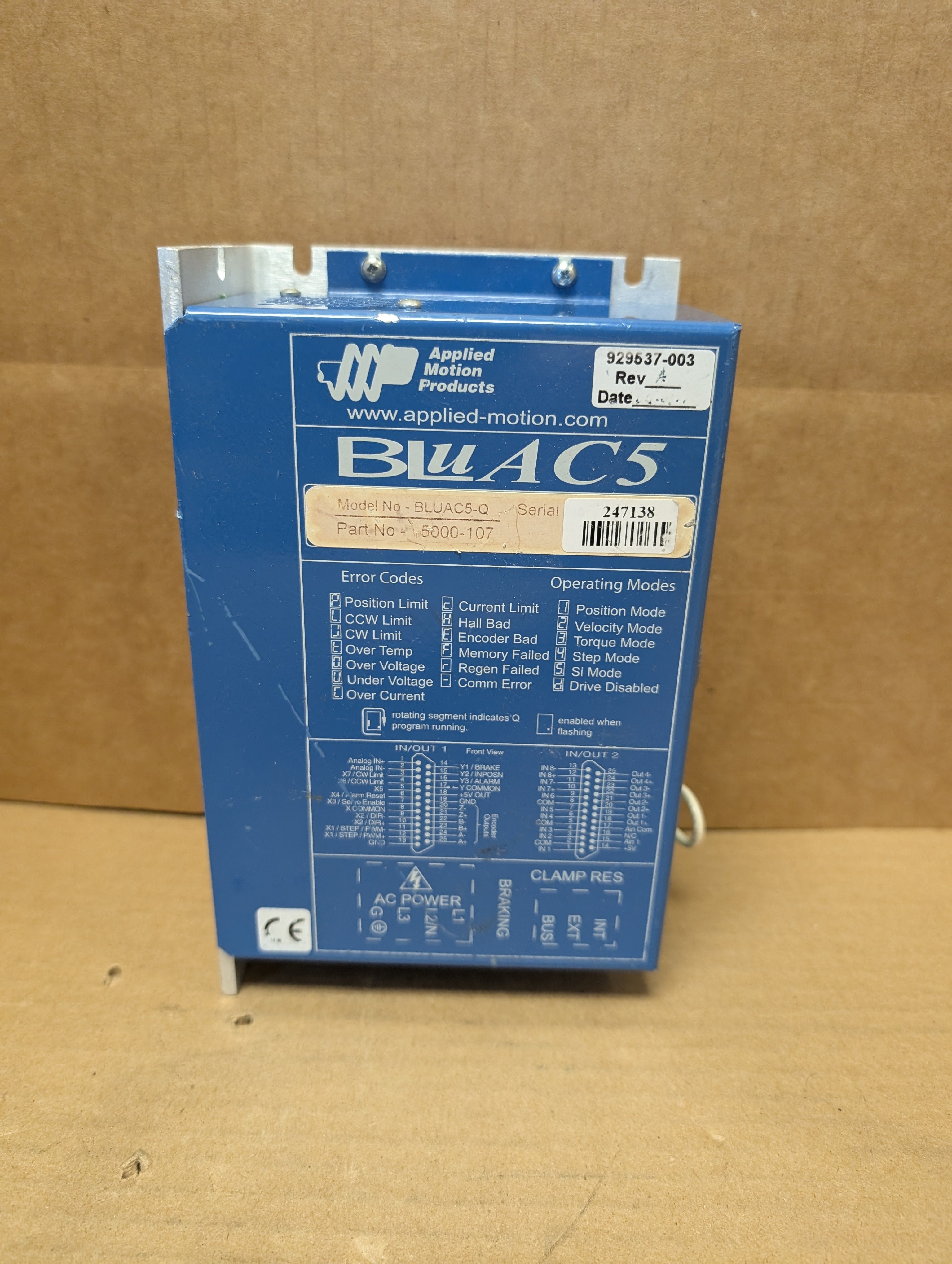 Applied Motion Products 5000-107, BLuAC5-Q Servo Driver Used #3 (Copy)