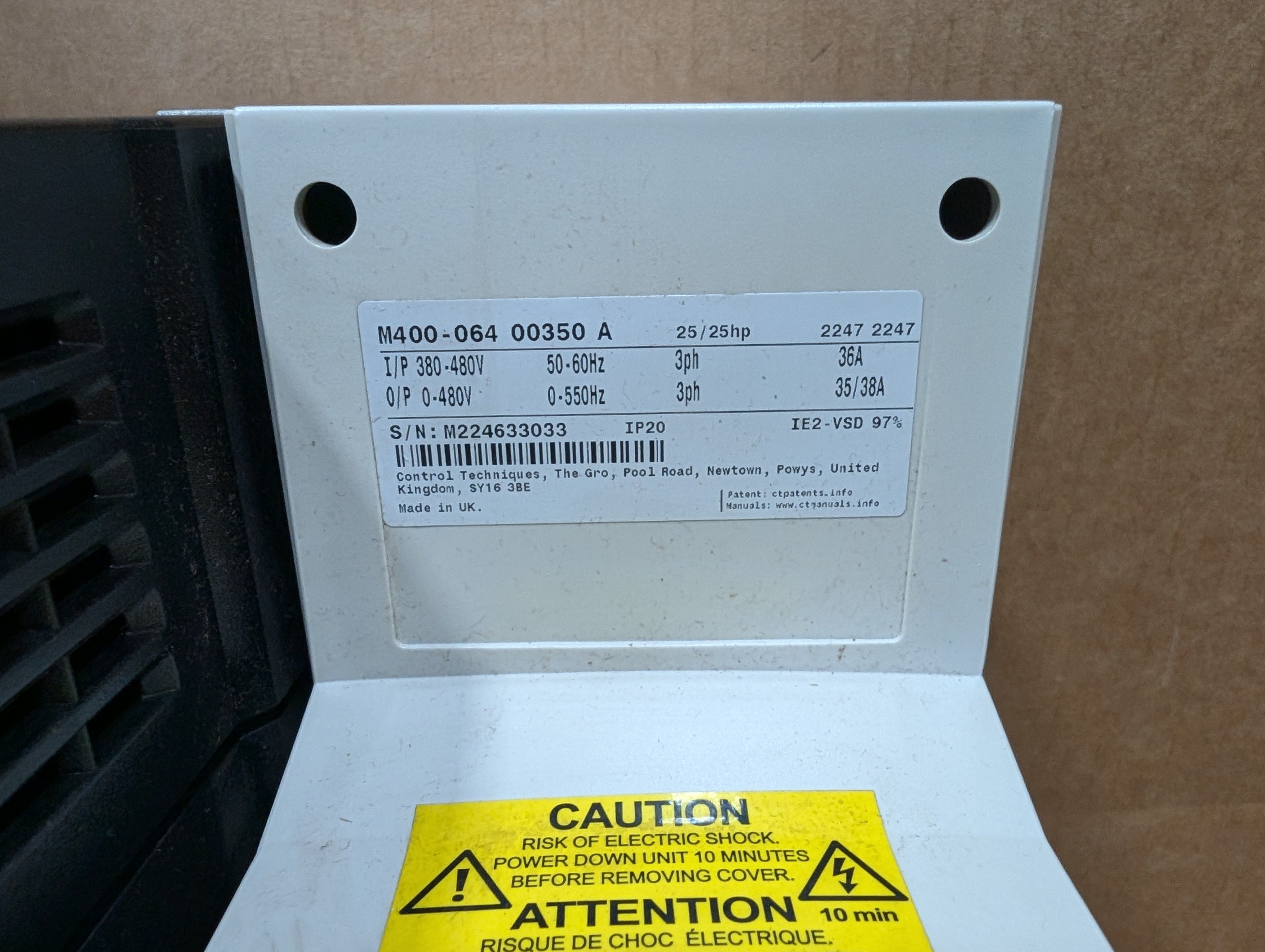 2022 Nidec Control Techniques 25HP 460V 36A Unidrive M40006400350A10101AB100 New