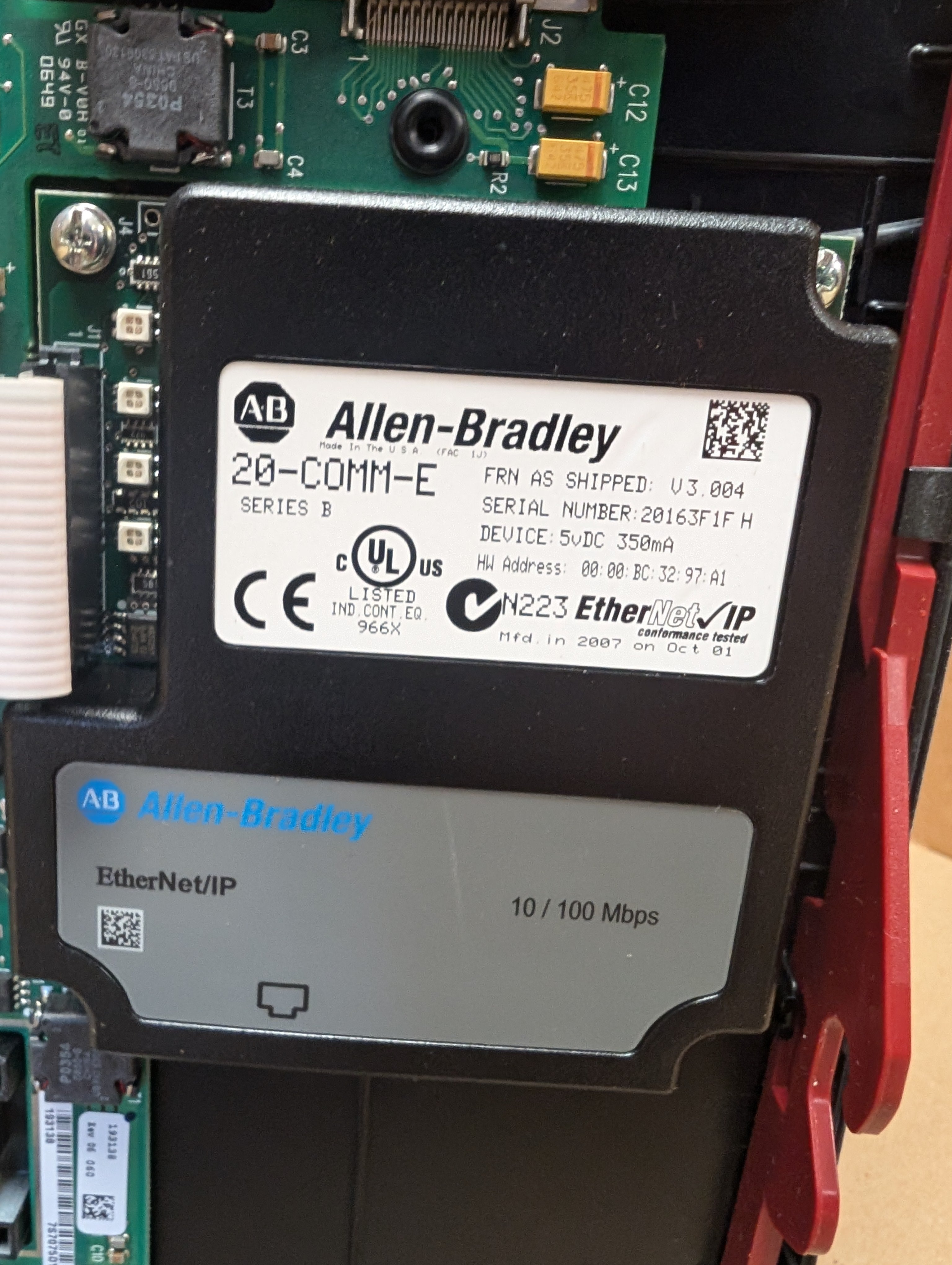 2007 Allen Bradley 20BD8P03AYYAEC1 480V 5HP 3 PH Ser. B FW. 4.006 24V Used