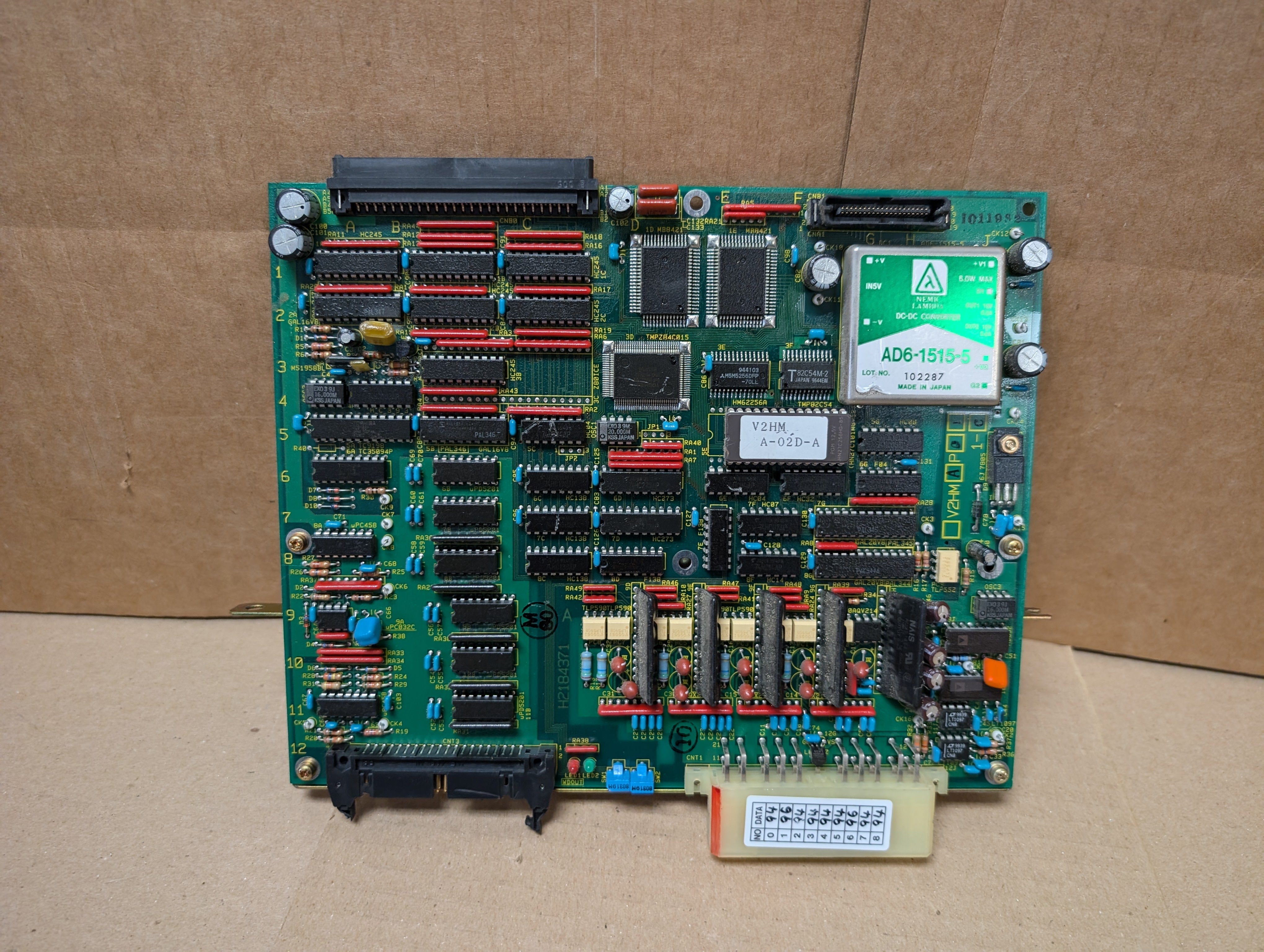 Toshiba Injection Molding Machine Ciruit Board #H2184371, V2HMAP01 Used