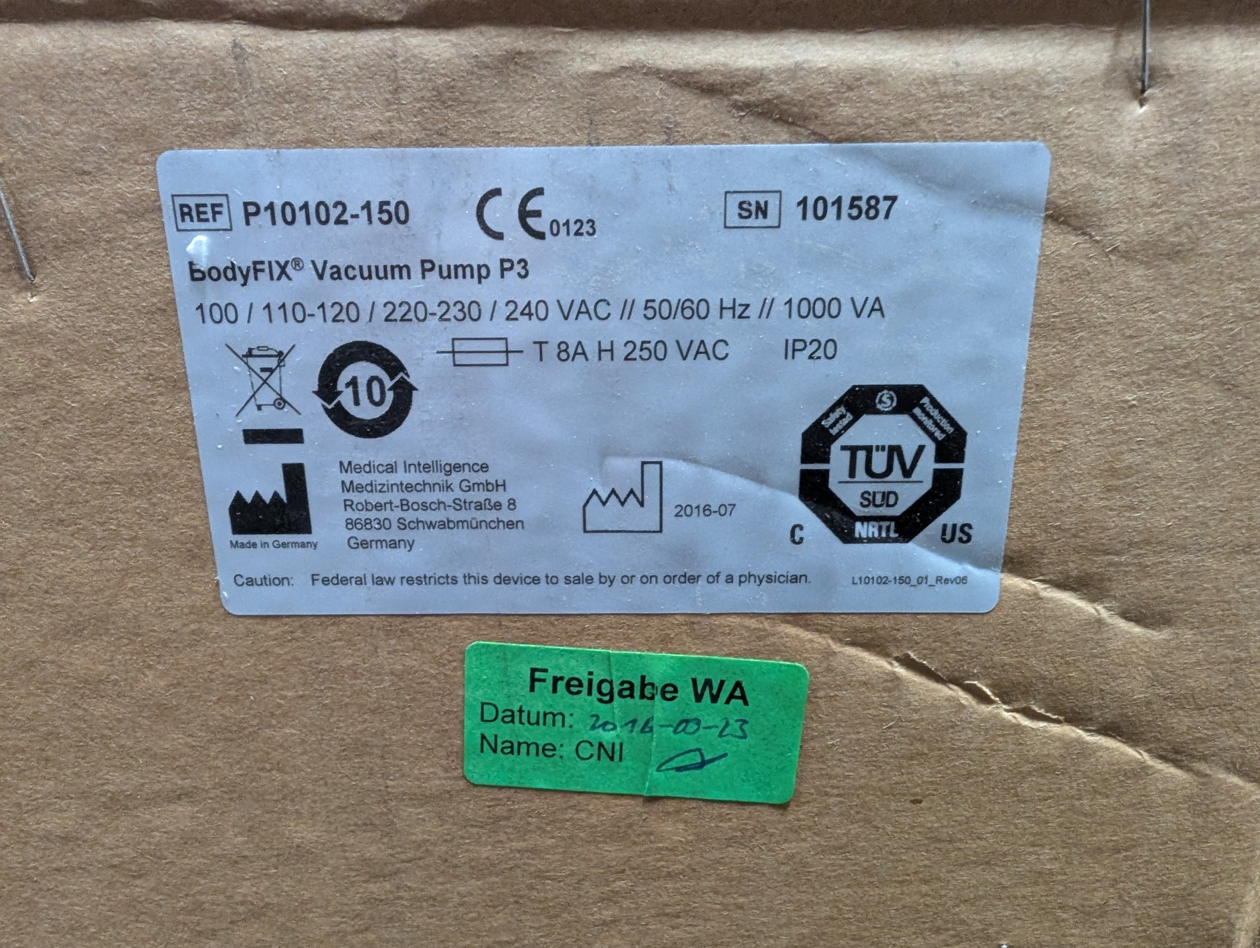 Elekta BodyFix P10102-150 Vacuum Pump P3 110/220 New