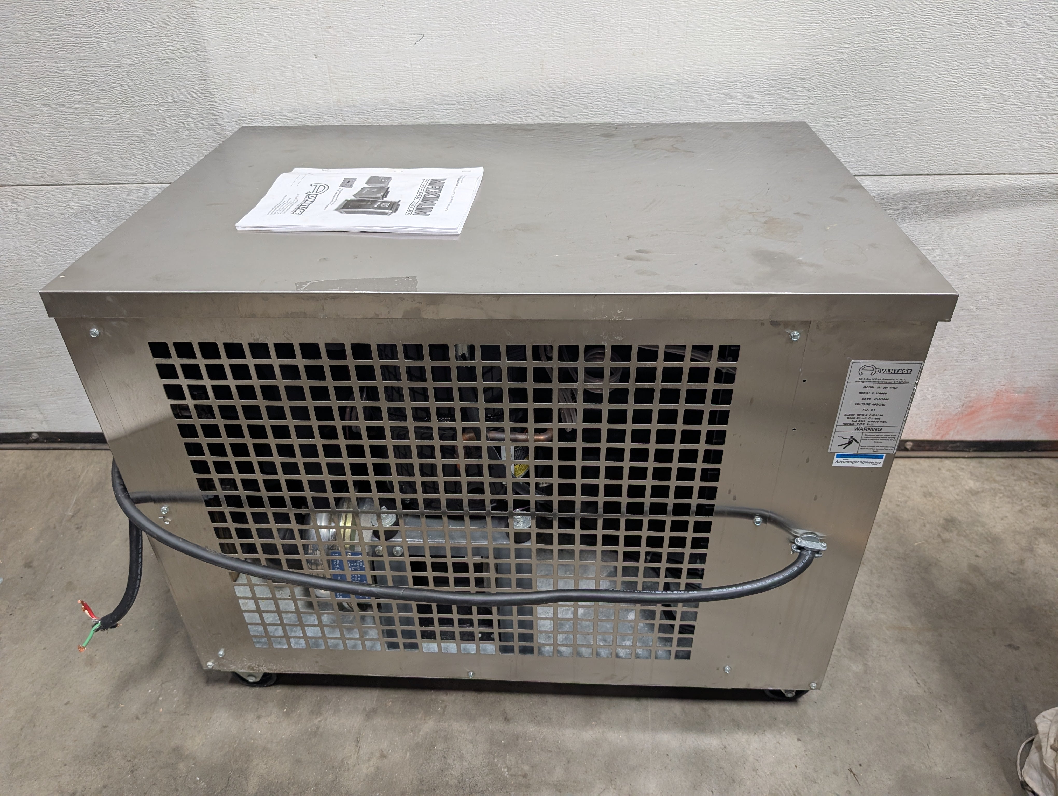 2008 Advantage M1-3W-41HR 3 Ton Portable Chiller 460V 3 PH 3/4 HP 7.2 GPM Used
