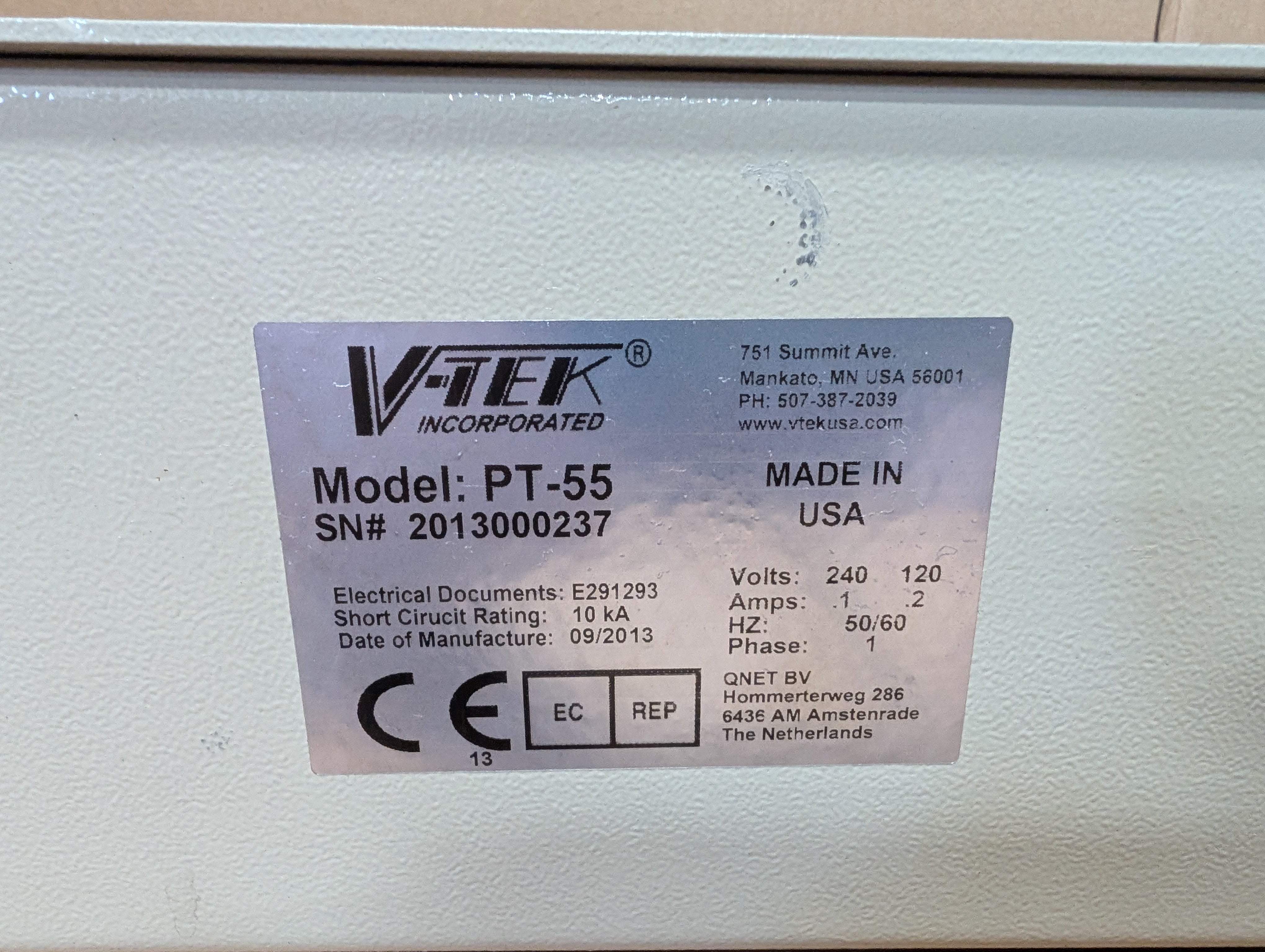 2013 V-Tek PT-55 Peel Force Tester Used