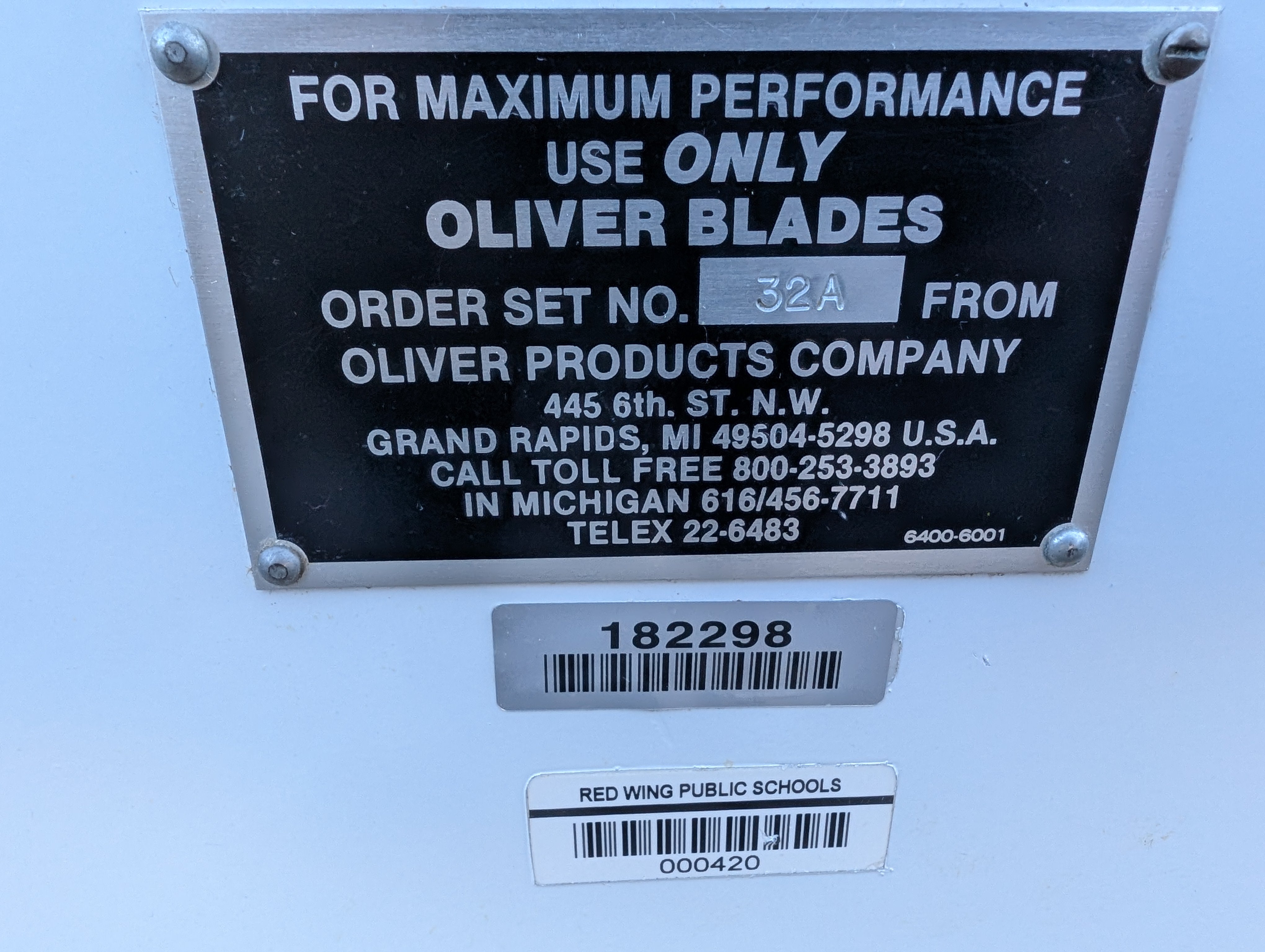 Oliver Model 711 Bread Slicer From School Bakery Used