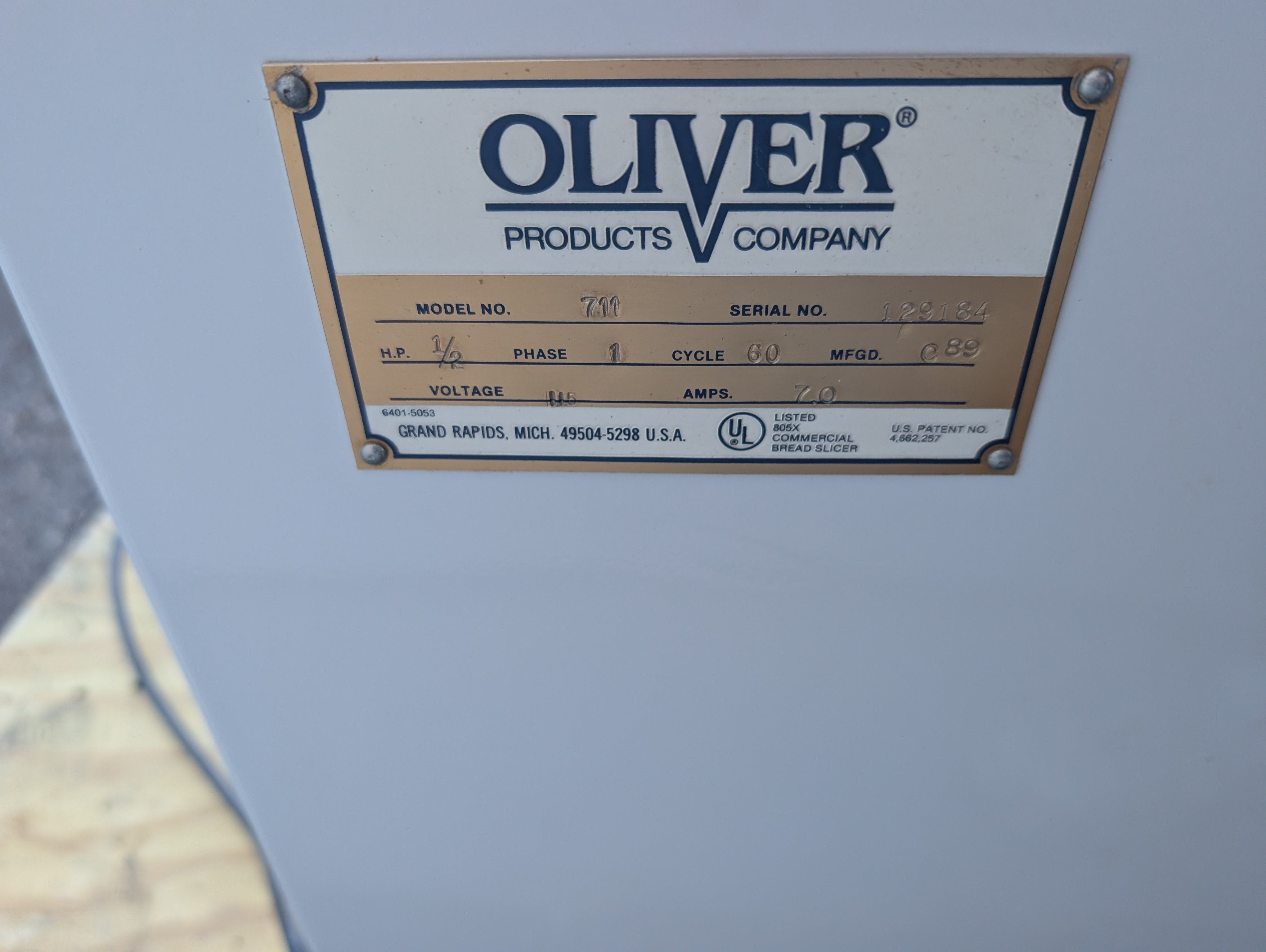 Oliver Model 711 Bread Slicer From School Bakery Used