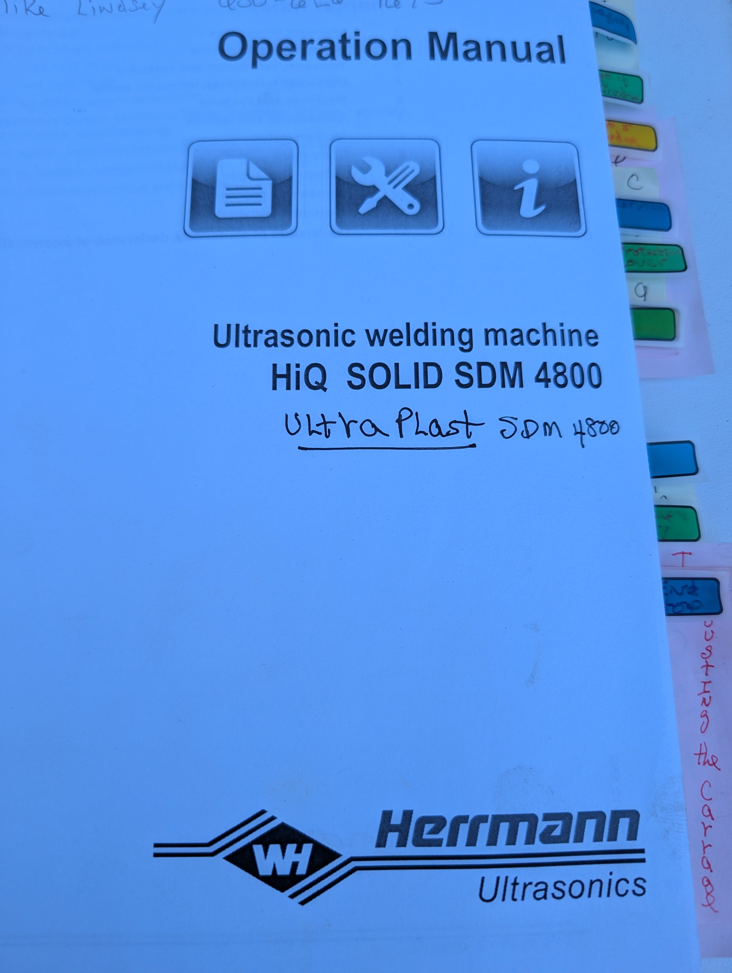 2014 Herrmann HiQ Solid UltraPlast SDM 4800 Ultrasonic Welder 20 kHz 4800W Used