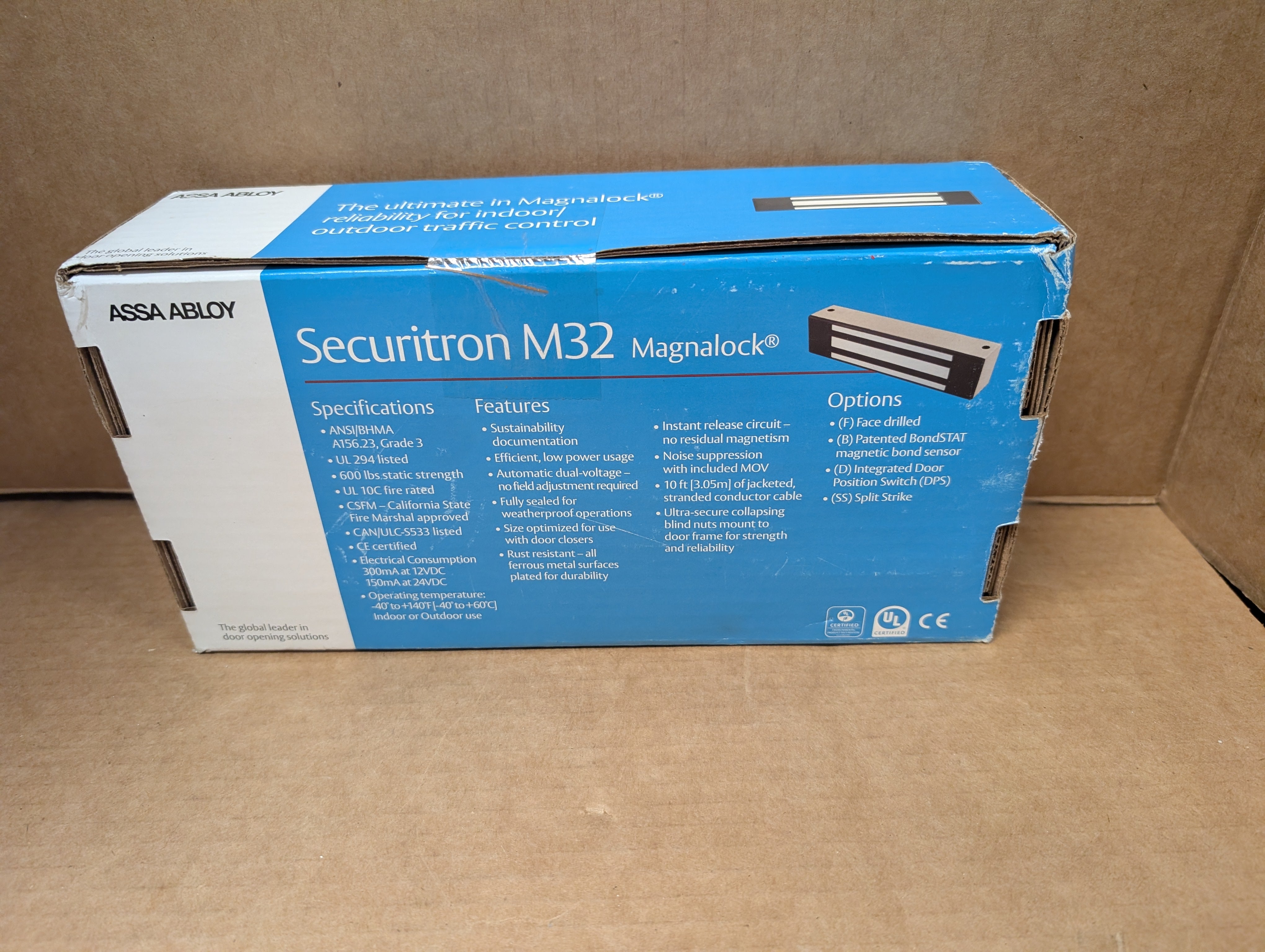 Securitron M32 Electromagnetic Lock 12/24V AC/DC 600lbs Holding Force New Sealed