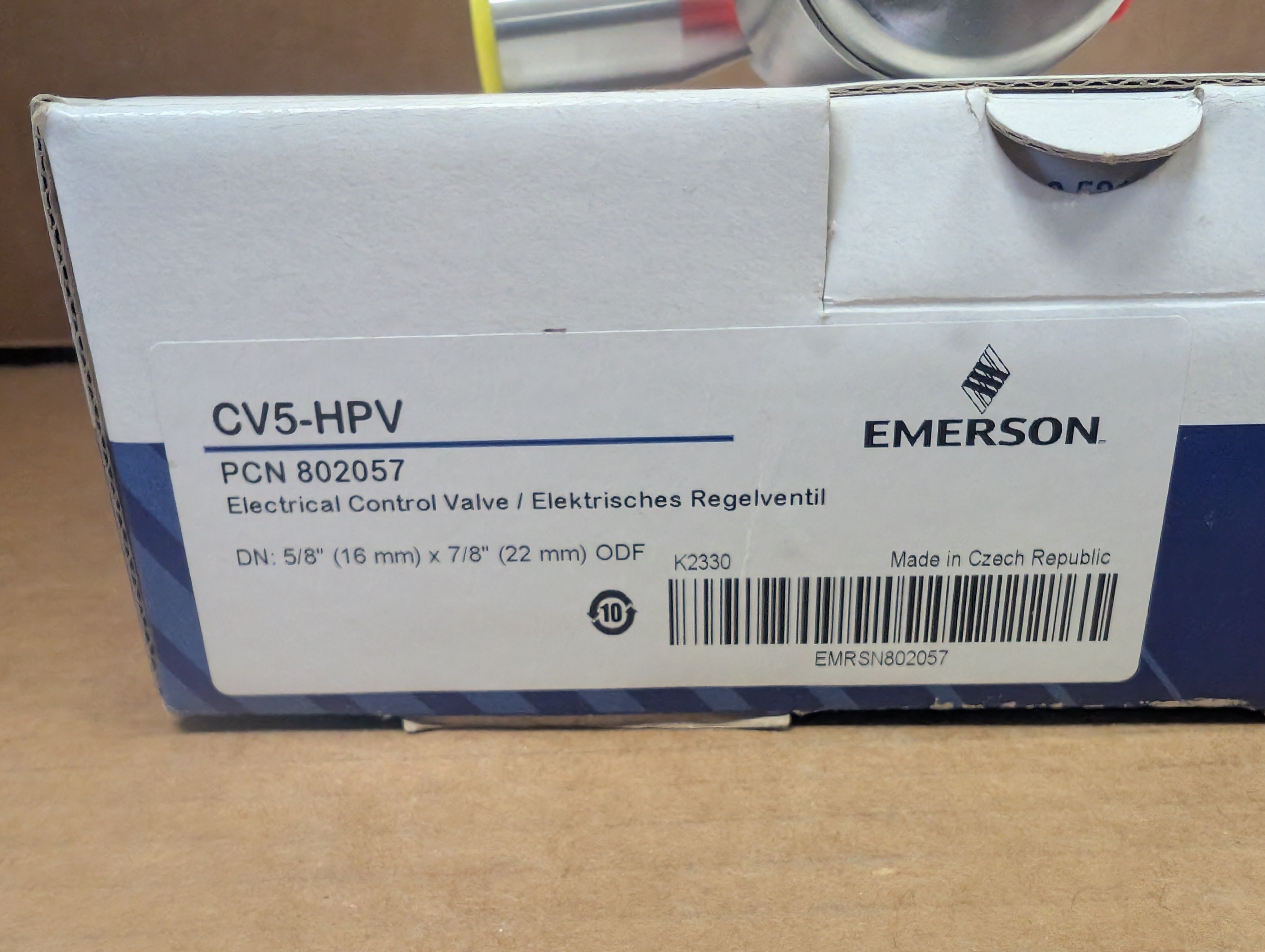 Emerson CV5-HPV PCN 802057 5/8" X 7/8" ODF New