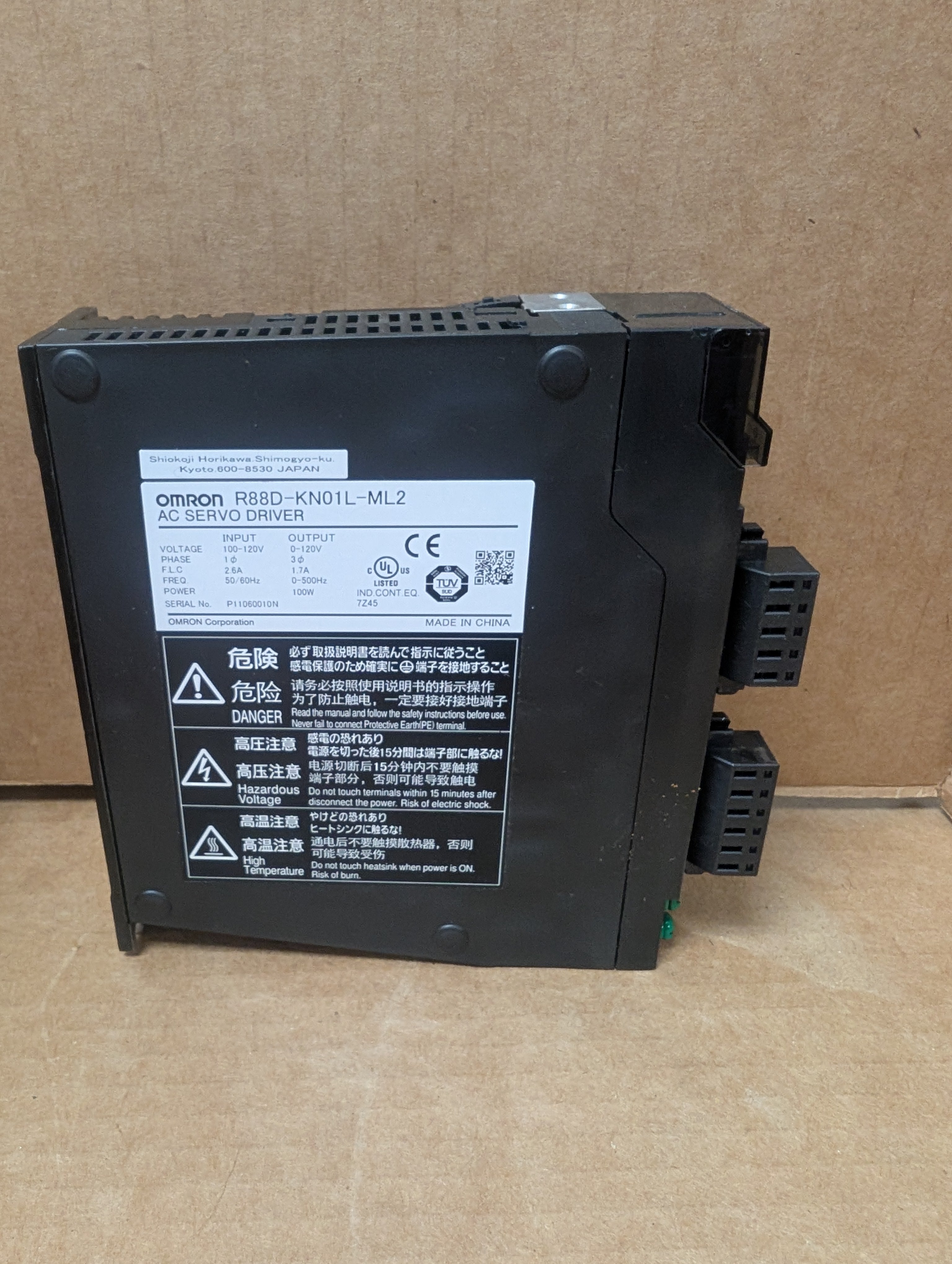 Omron R88D-KN01L-ML2 AC Servo Driver 100-120V Input 1 Ph, 0-120V Output 3 Ph New