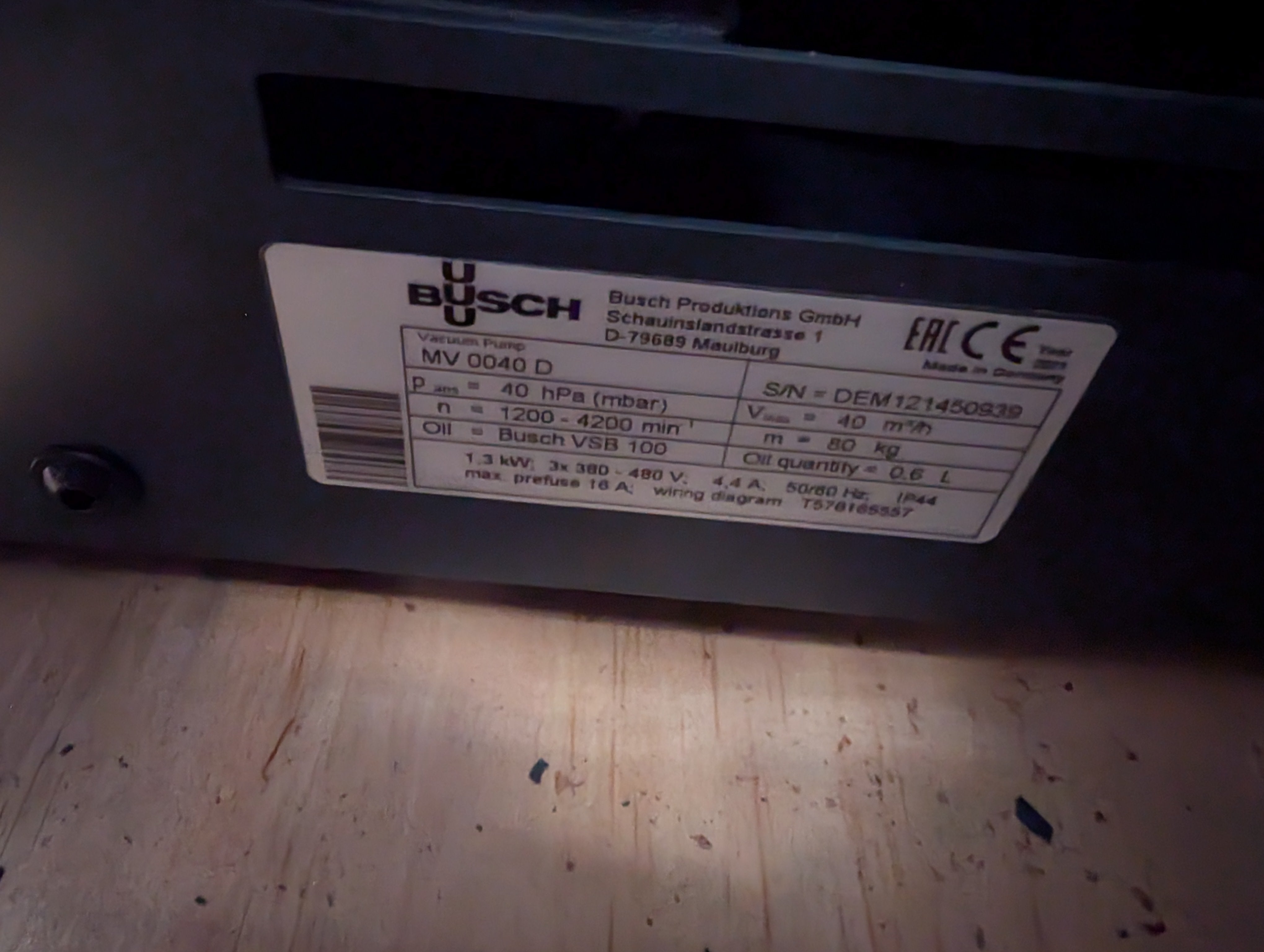 Busch MINK MV 0040 D Vacuum Pump 1.3 KW 460 3PH 40 (mbar) New in Factory Box