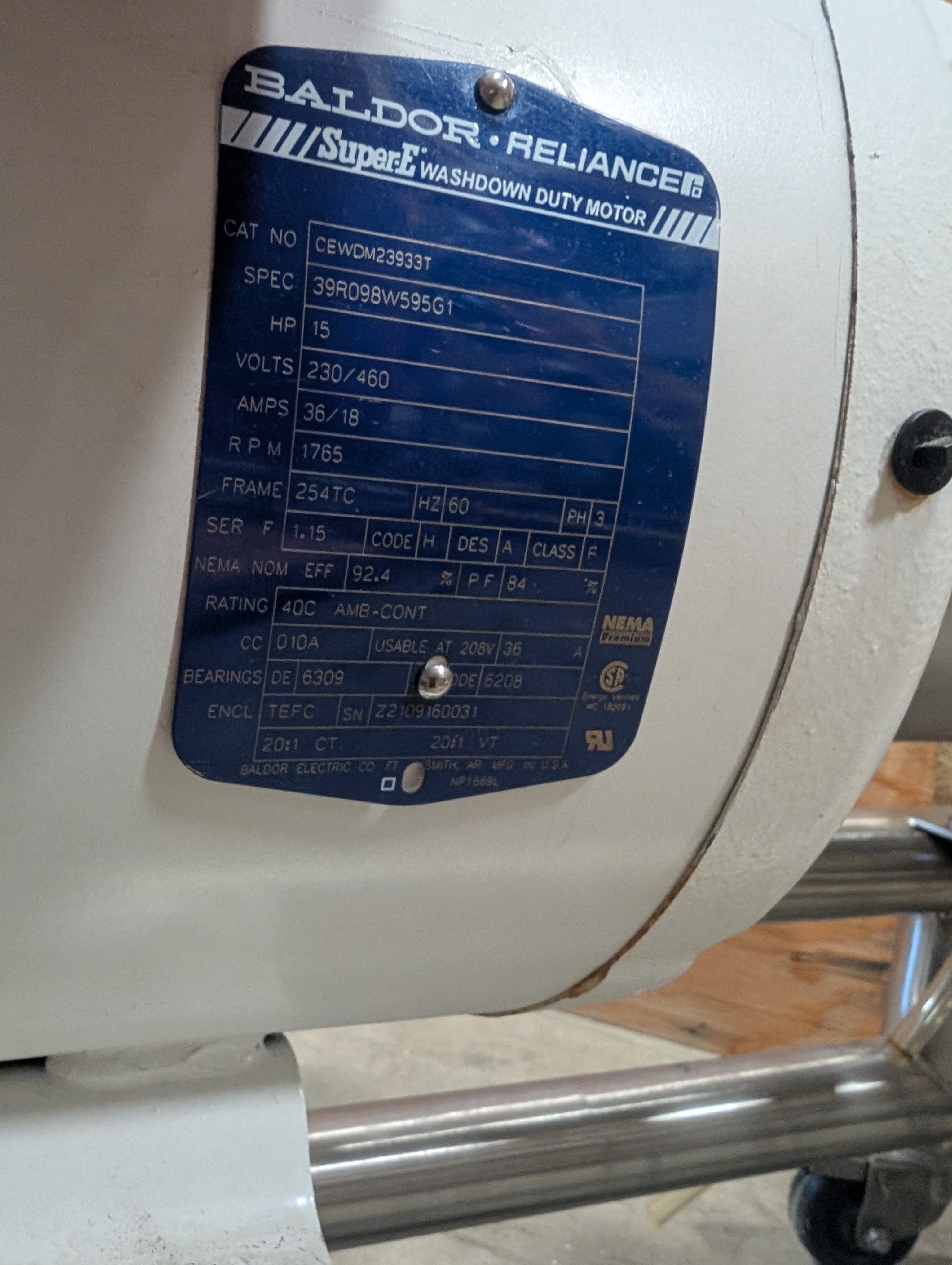 2021 Wangen Pumpen Hygienic Twin Screw Pump NG 104 36-1 3A P 15 HP Super Clean