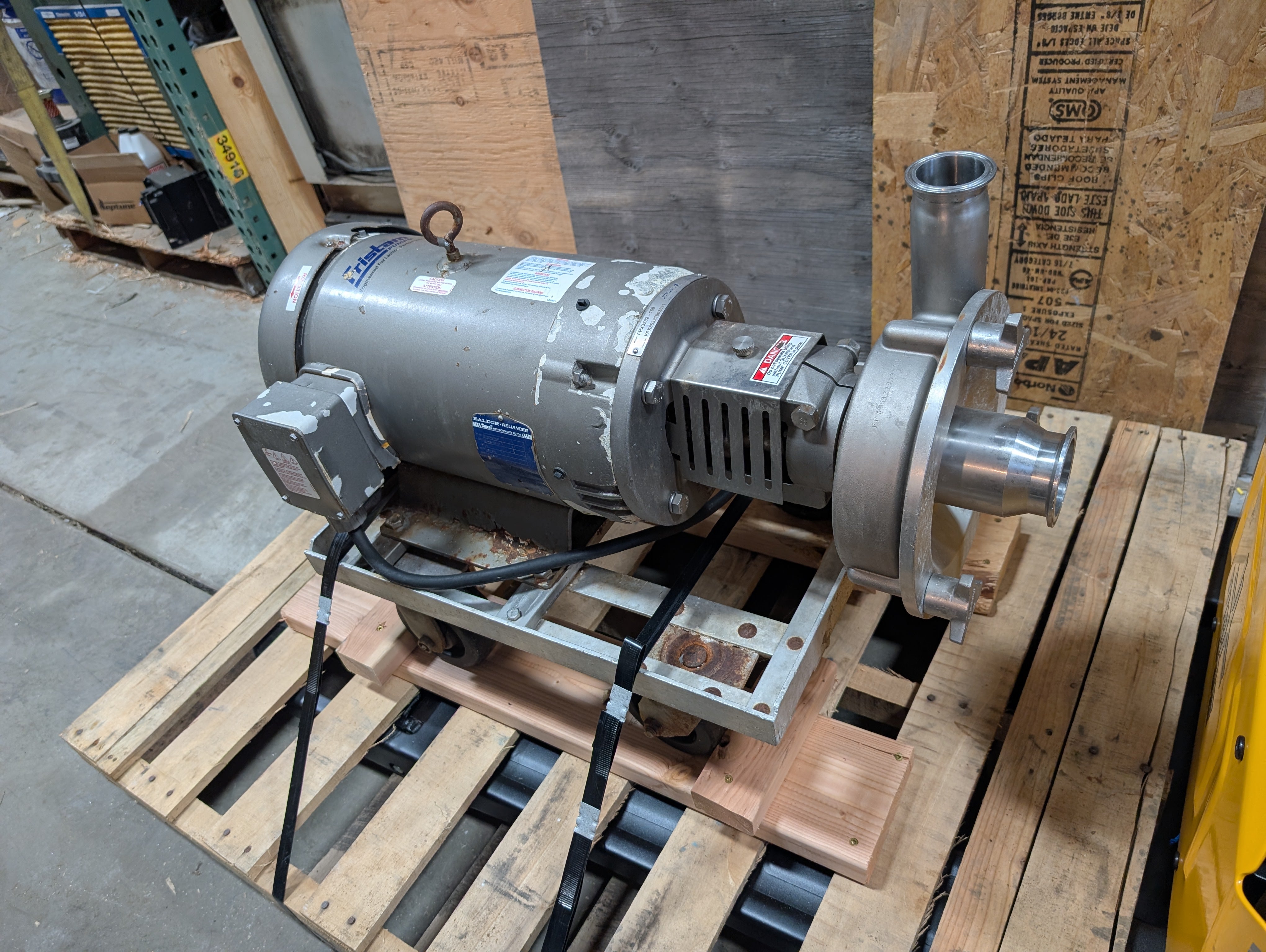 Fristam FPX3532-150 Sanitary Centrifugal Pump 15HP Motor 230V/460V 2.5"x 2" Used