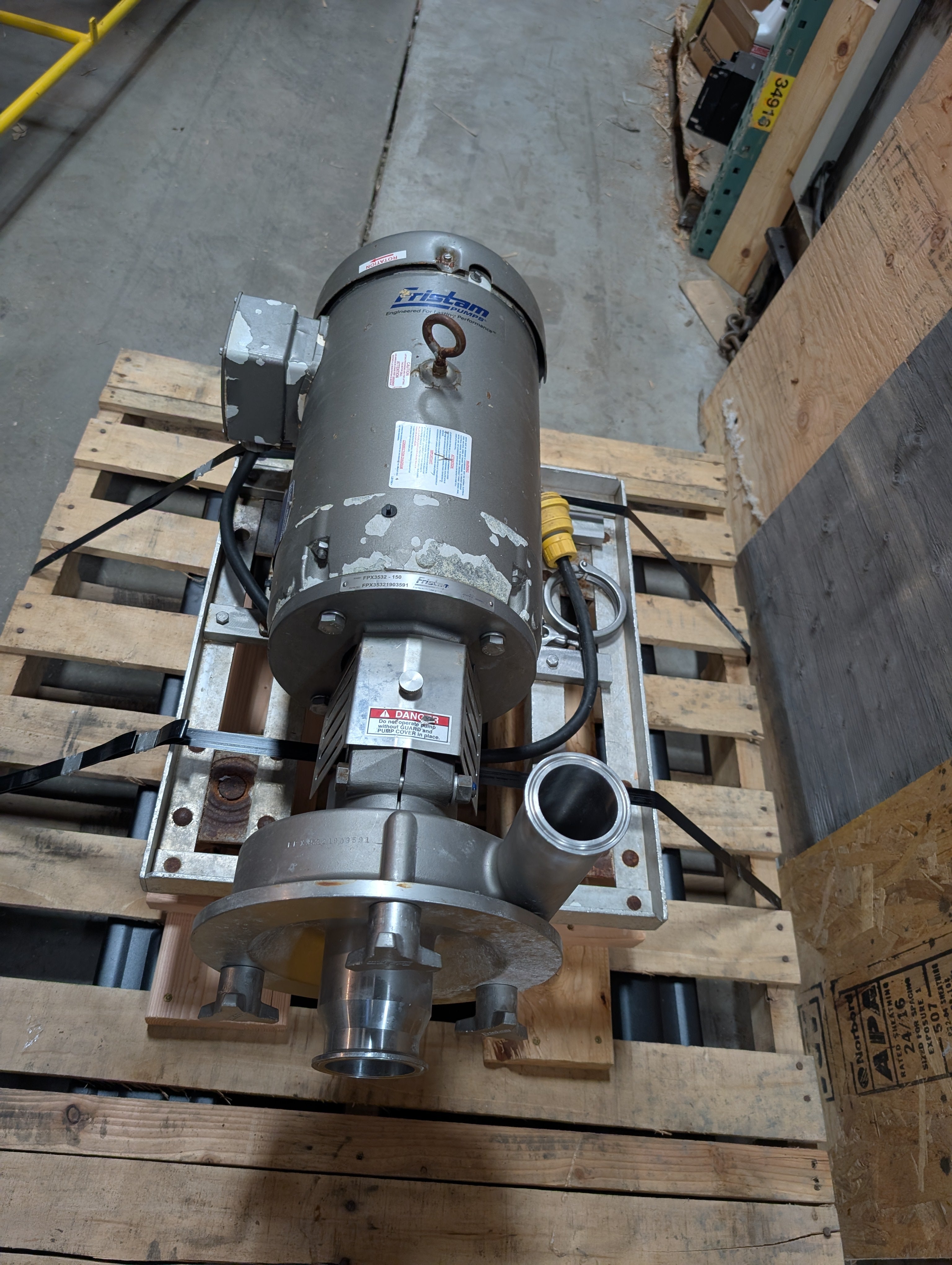 Fristam FPX3532-150 Sanitary Centrifugal Pump 15HP Motor 230V/460V 2.5"x 2" Used