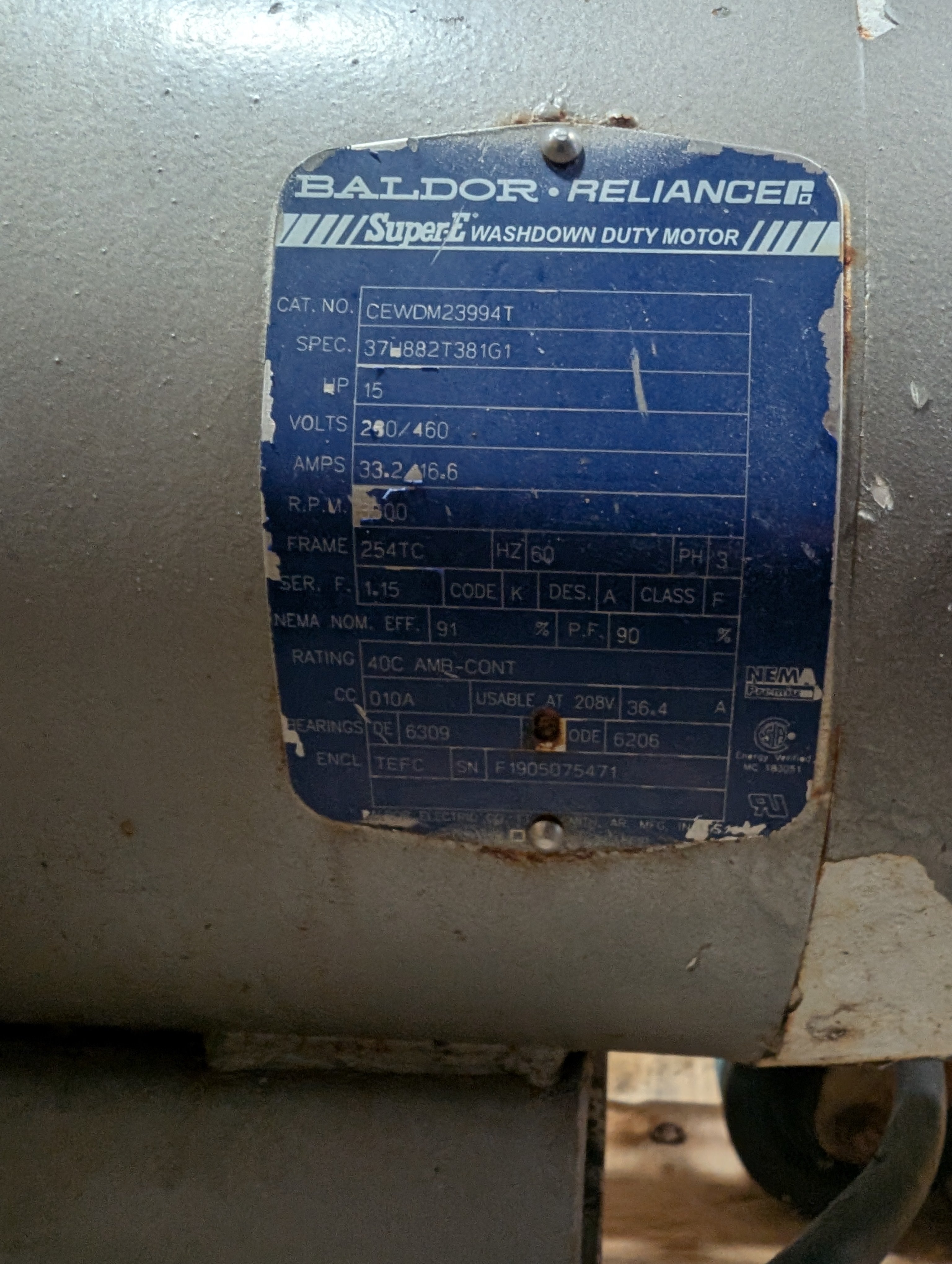 Fristam FPX3532-150 Sanitary Centrifugal Pump 15HP Motor 230V/460V 2.5"x 2" Used