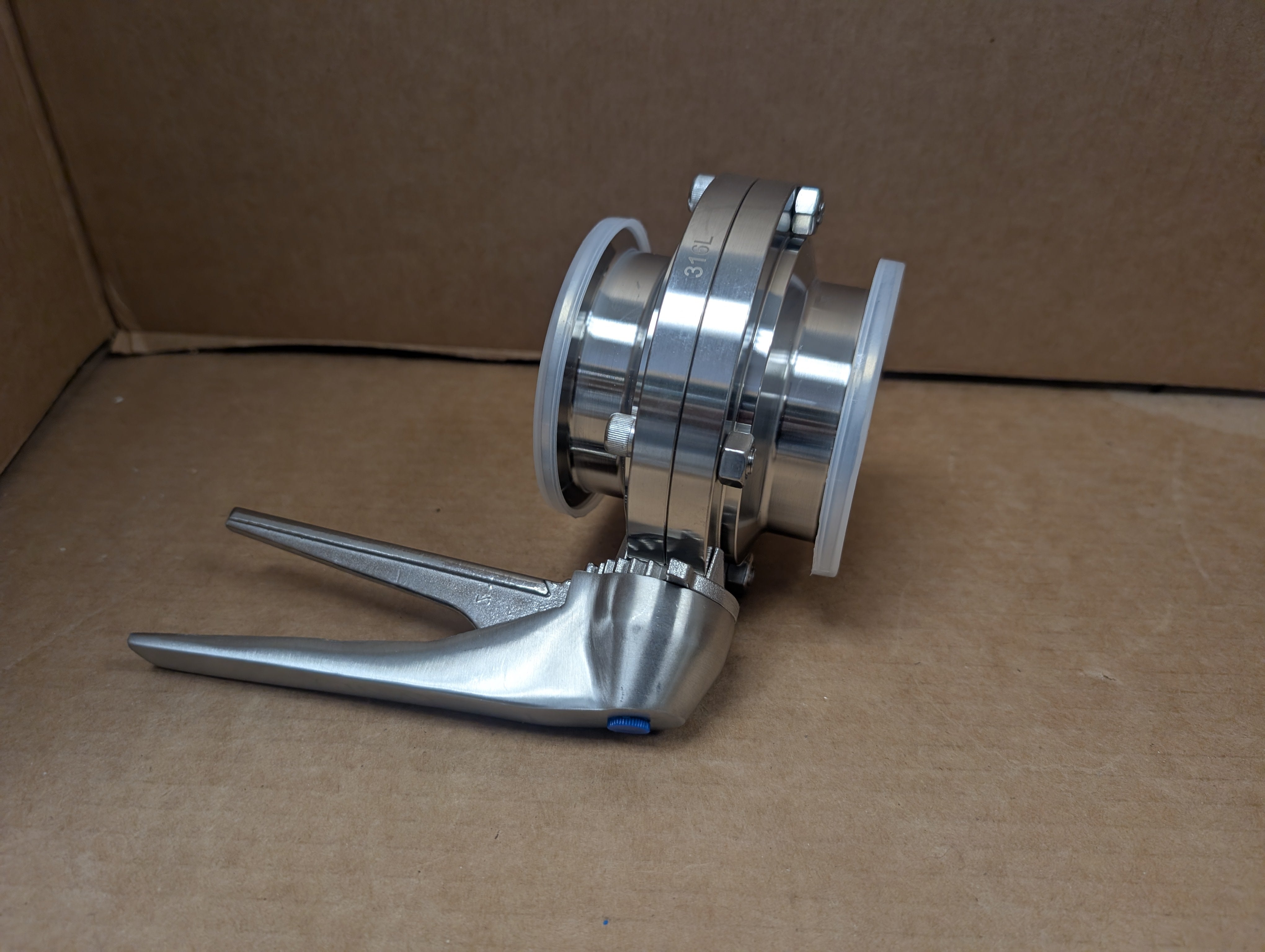 VNE 51C-63.0MS/STH Butterfly Valve, 3" Tri Clamp 316L 145 psi New in Factory Bag