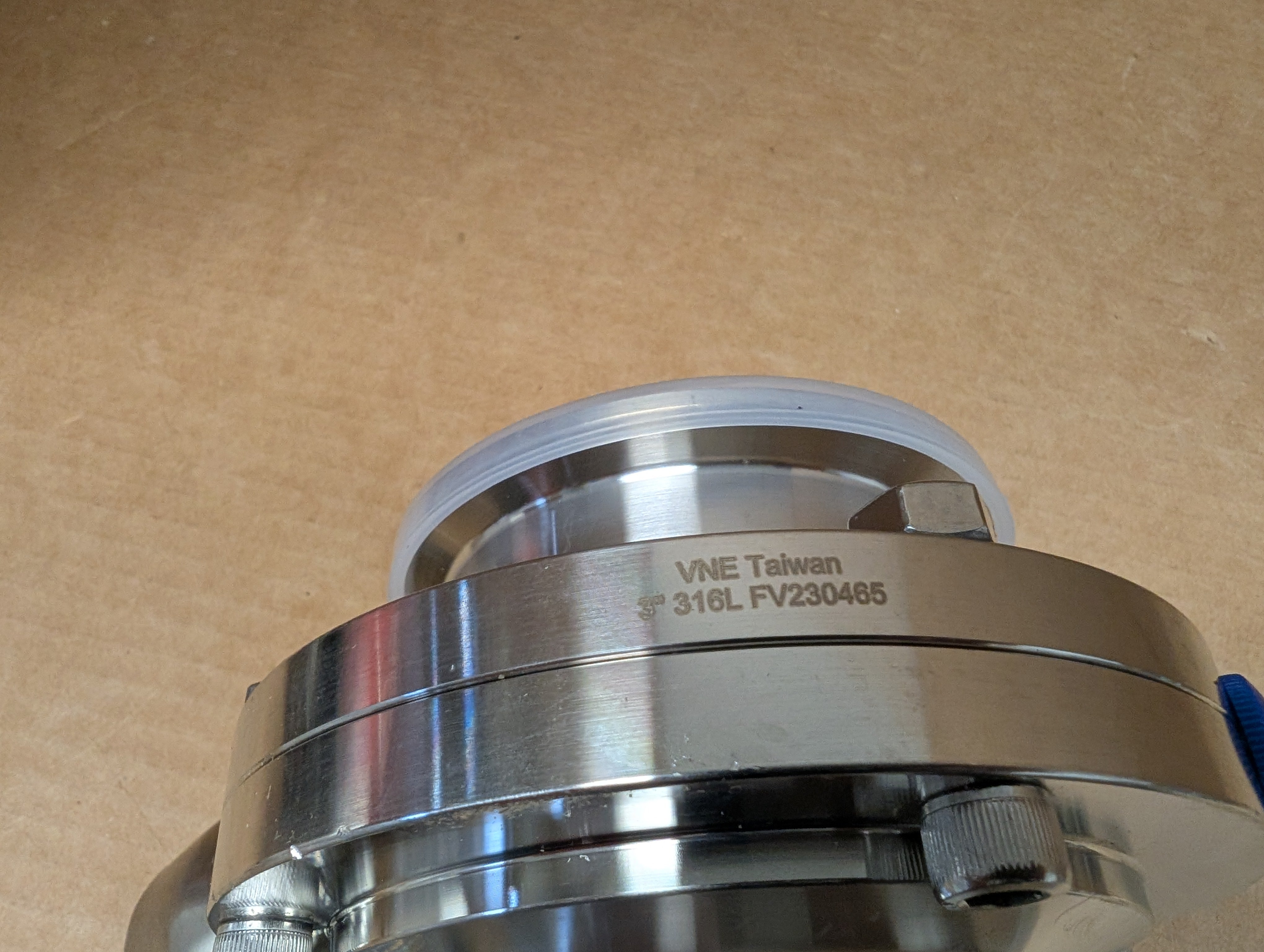 VNE 51C-63.0MS/STH Butterfly Valve, 3" Tri Clamp 316L 145 psi New in Factory Bag