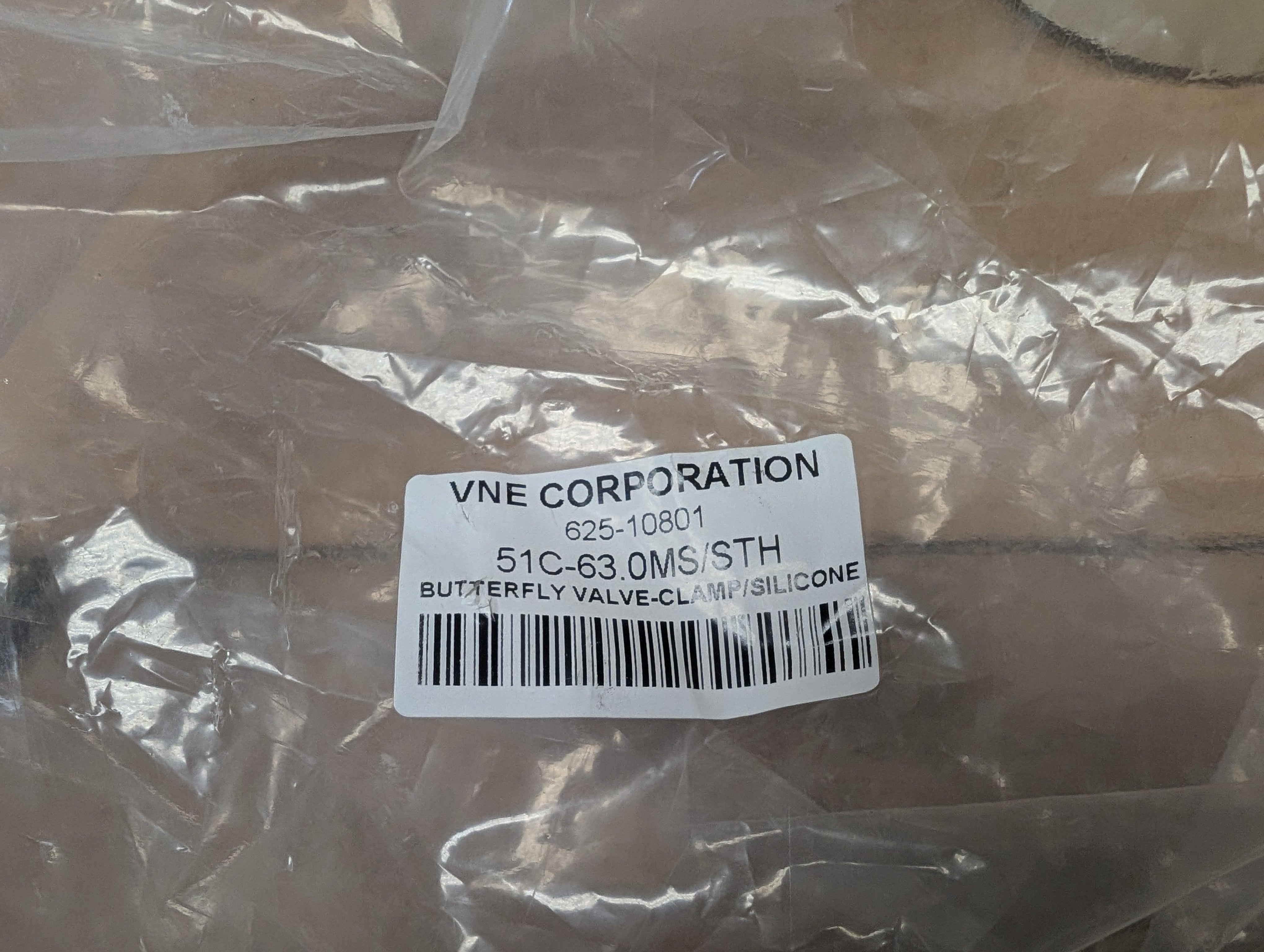 VNE 51C-63.0MS/STH Butterfly Valve, 3" Tri Clamp 316L 145 psi New in Factory Bag