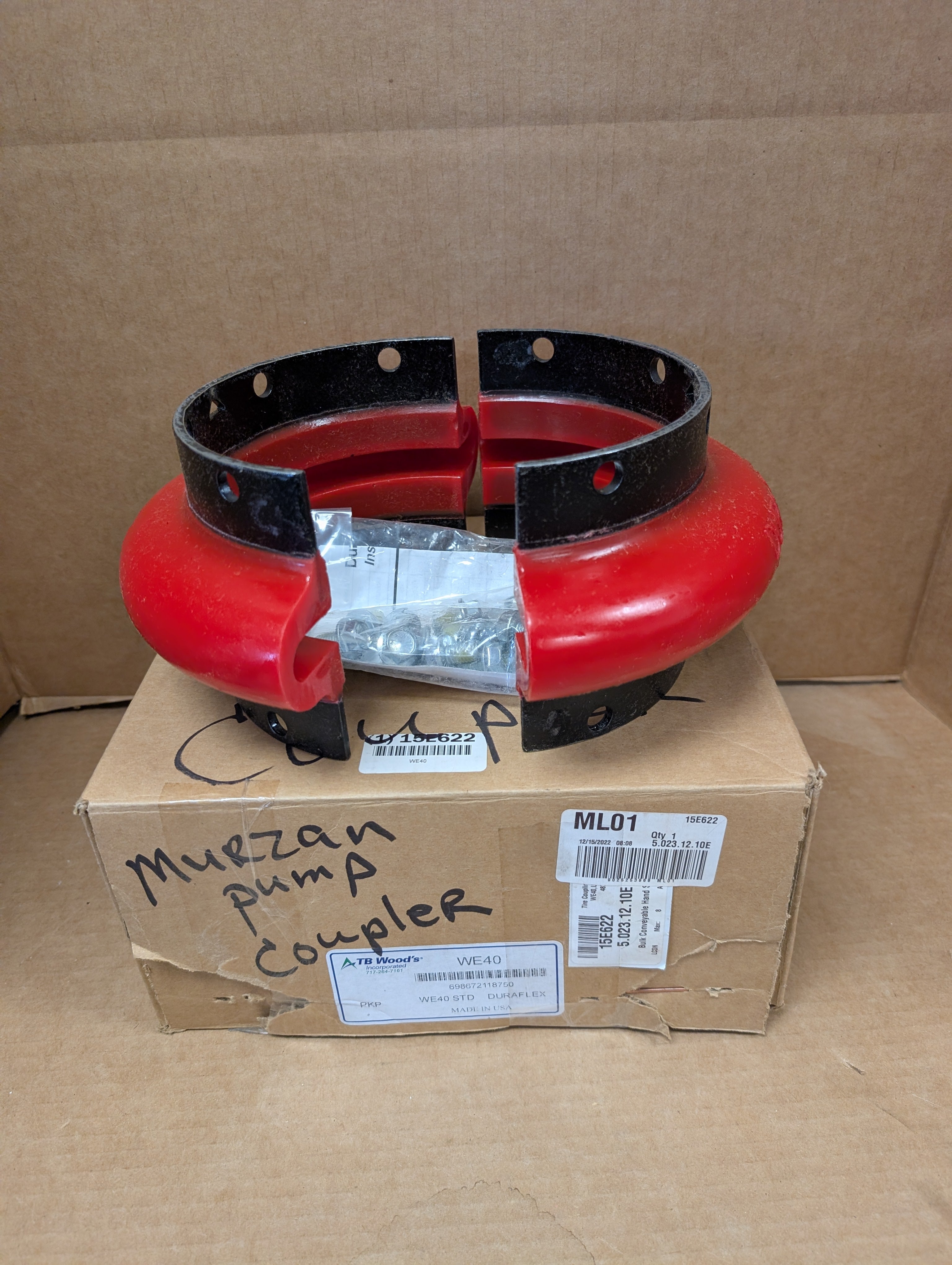 TB Woods WE40 Standard Dura-Flex Shaft Coupling Element 15E622 New Factory Box