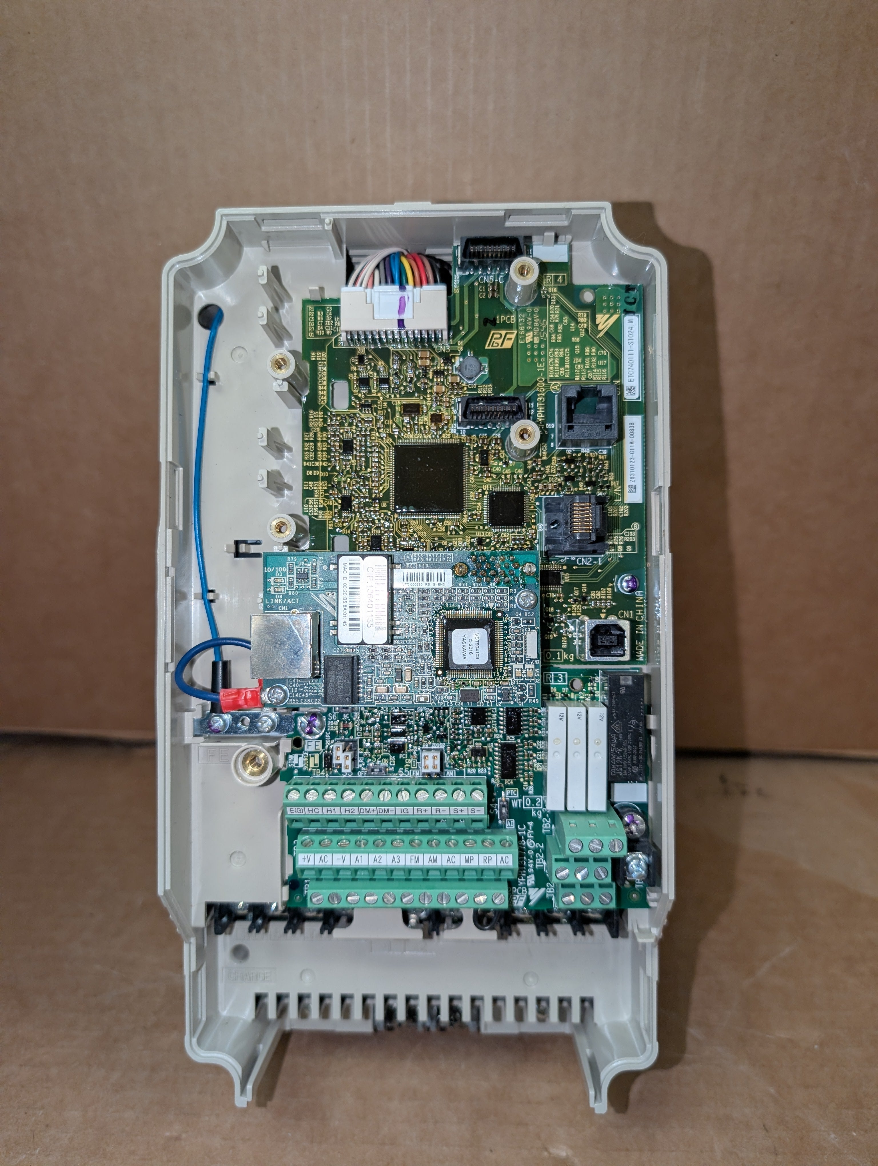 YASKAWA A1000 CIMR-AU4A0005FAA Rev. E 480V 3PH 3 HP SI-EN3 Ethernet Keypad Used