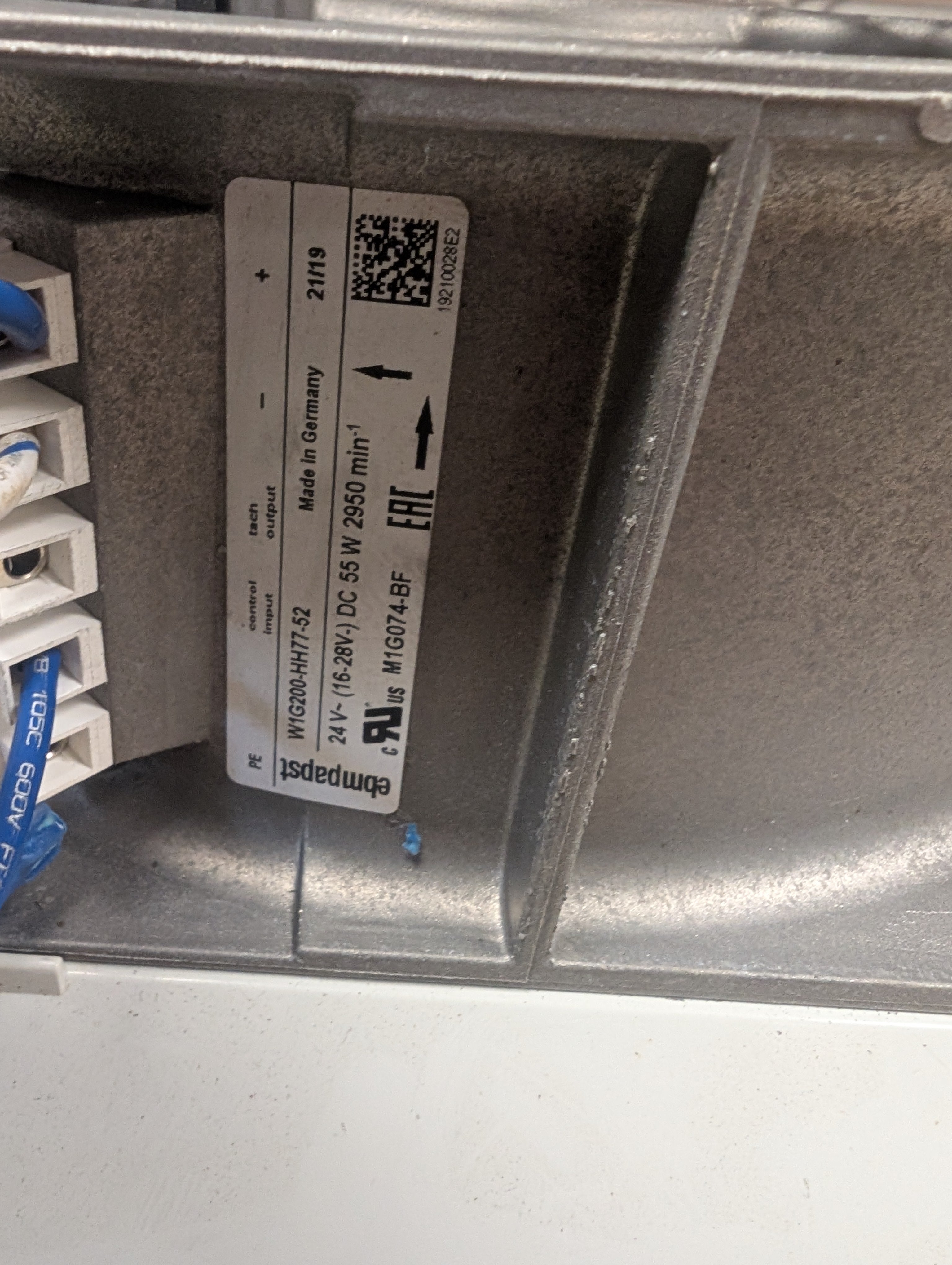 Nvent Hoffman HF1324414 24V 55W Cabinet Fan IP 54 Type 12 Used