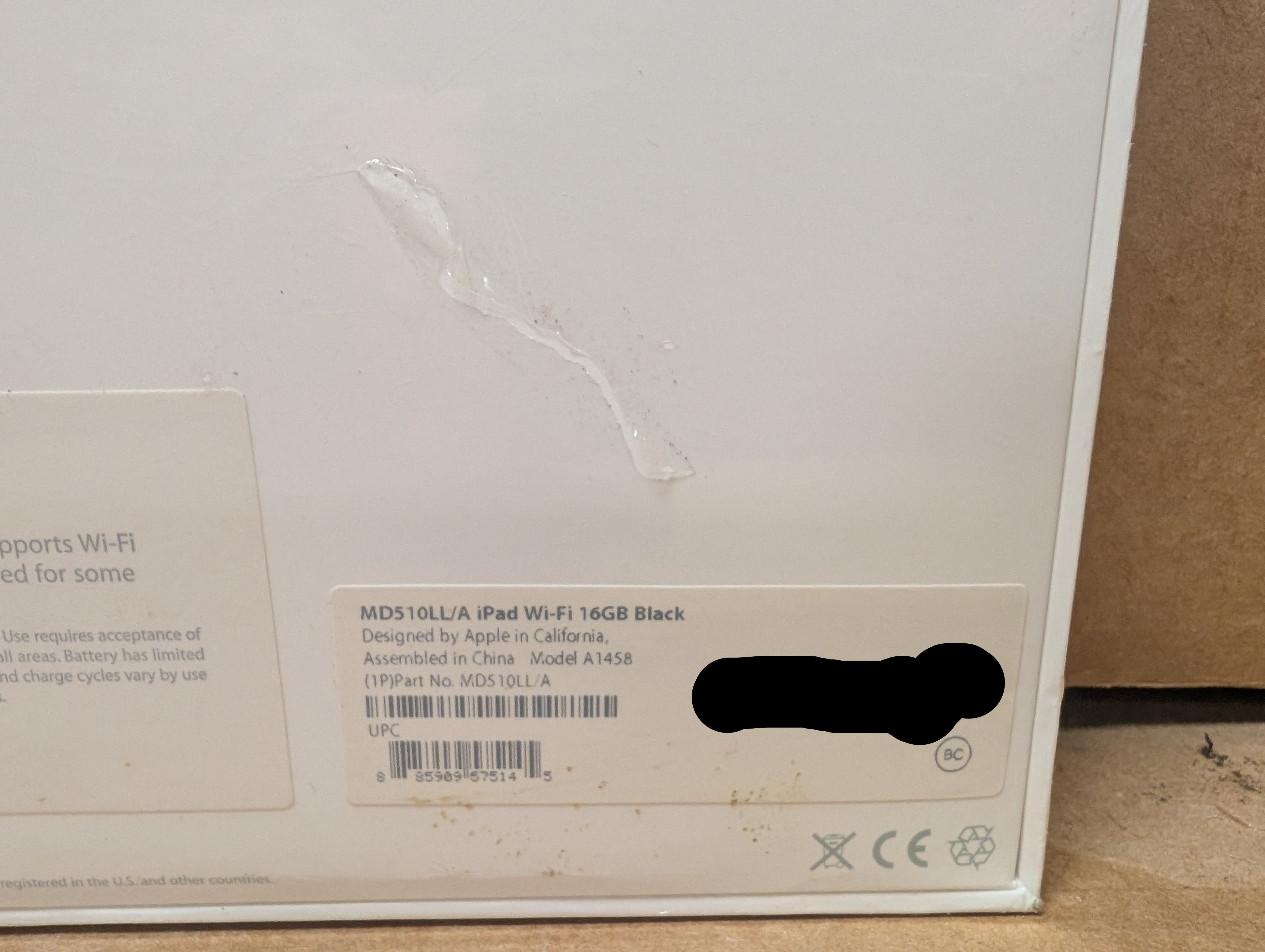 Apple iPad 4th Gen 16GB Wi-Fi Black MD510LL/A A1458 NEW SEALED (Box Imperfect)