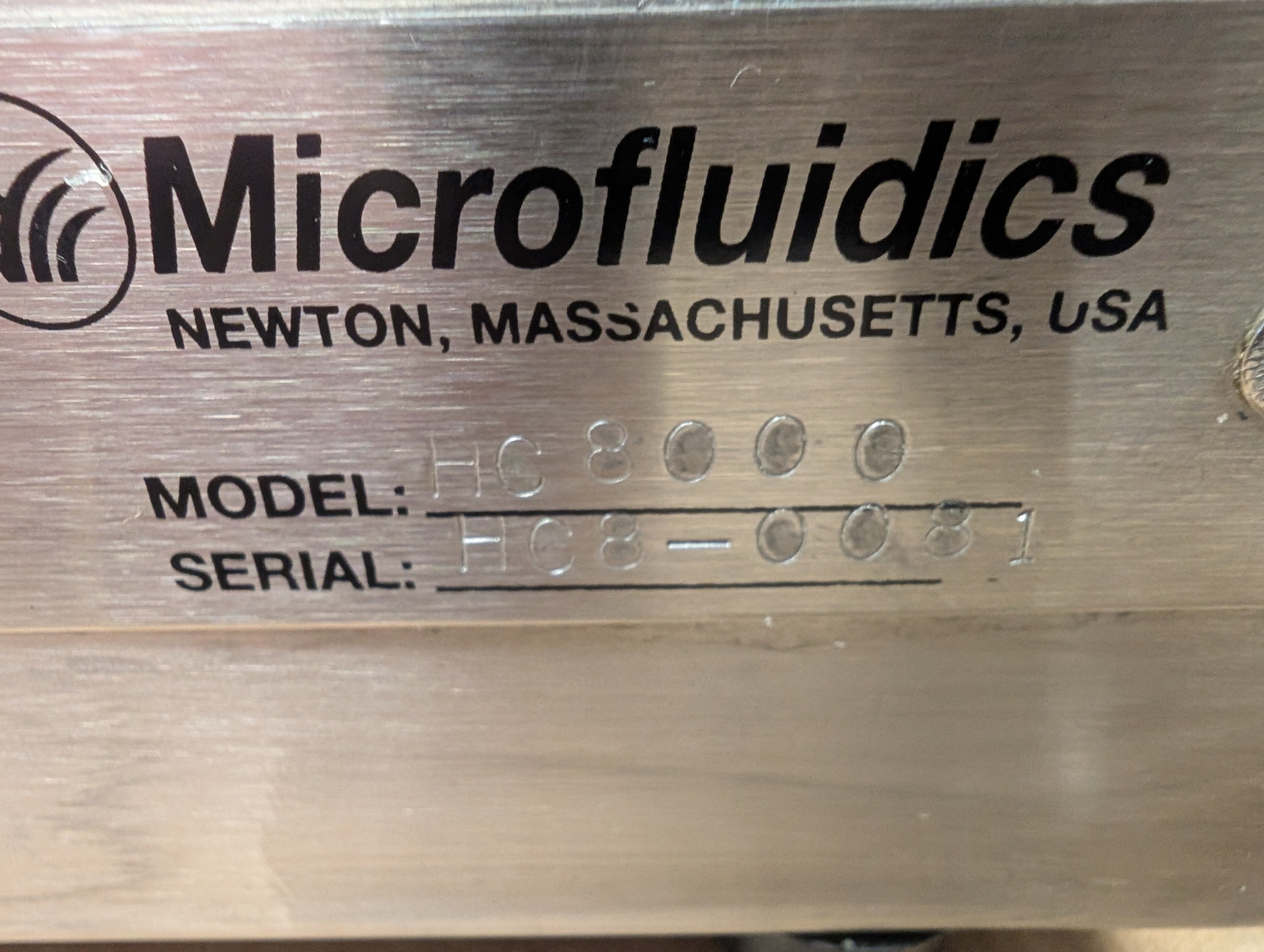 Microfluidics HC8000  Portable Benchtop Laboratory Homogenizer Used