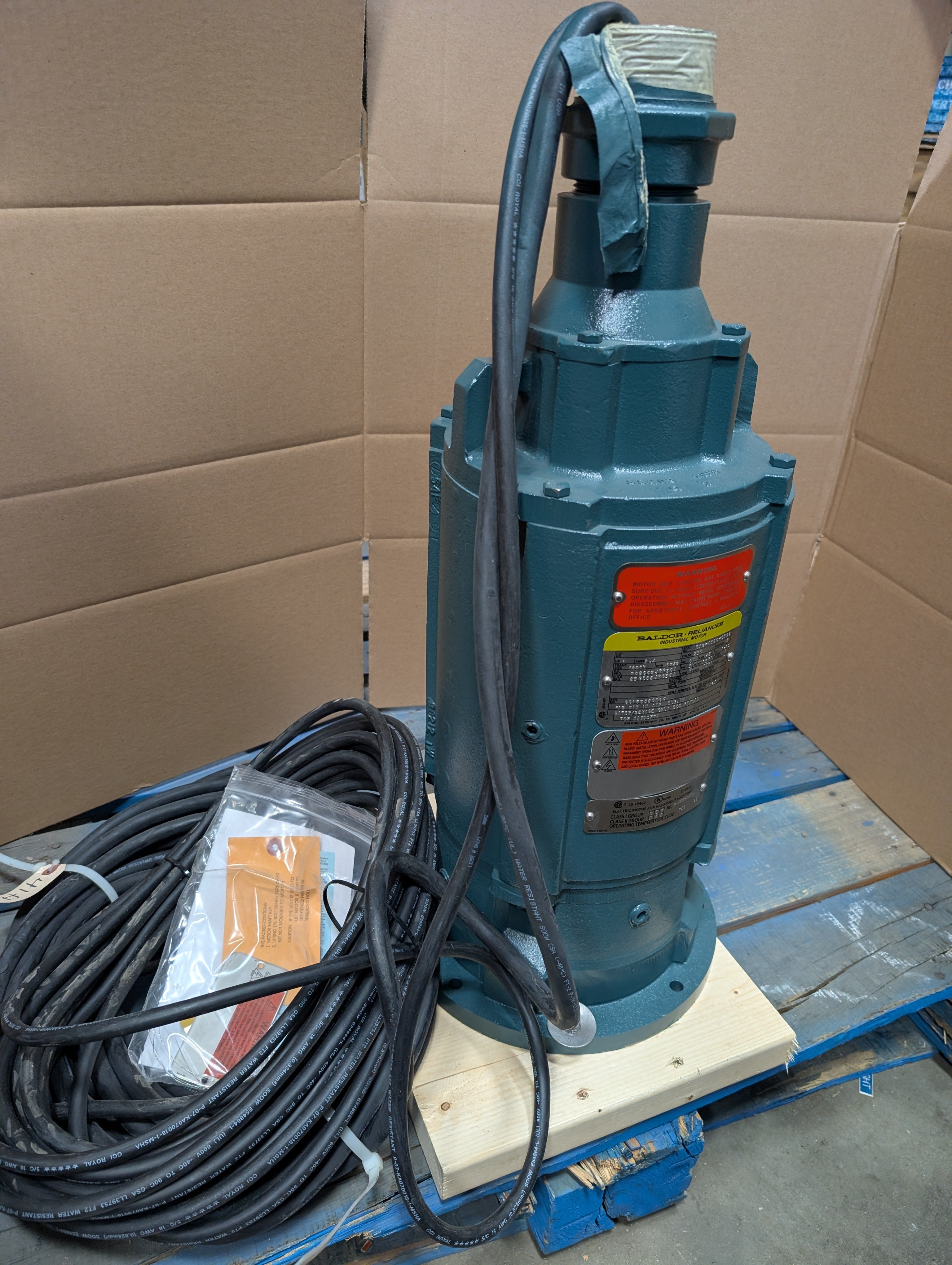 Baldor P18G2784 1HP Water Sewage AC Sub. Pump Motor 230V 3PH Explosion Proof New