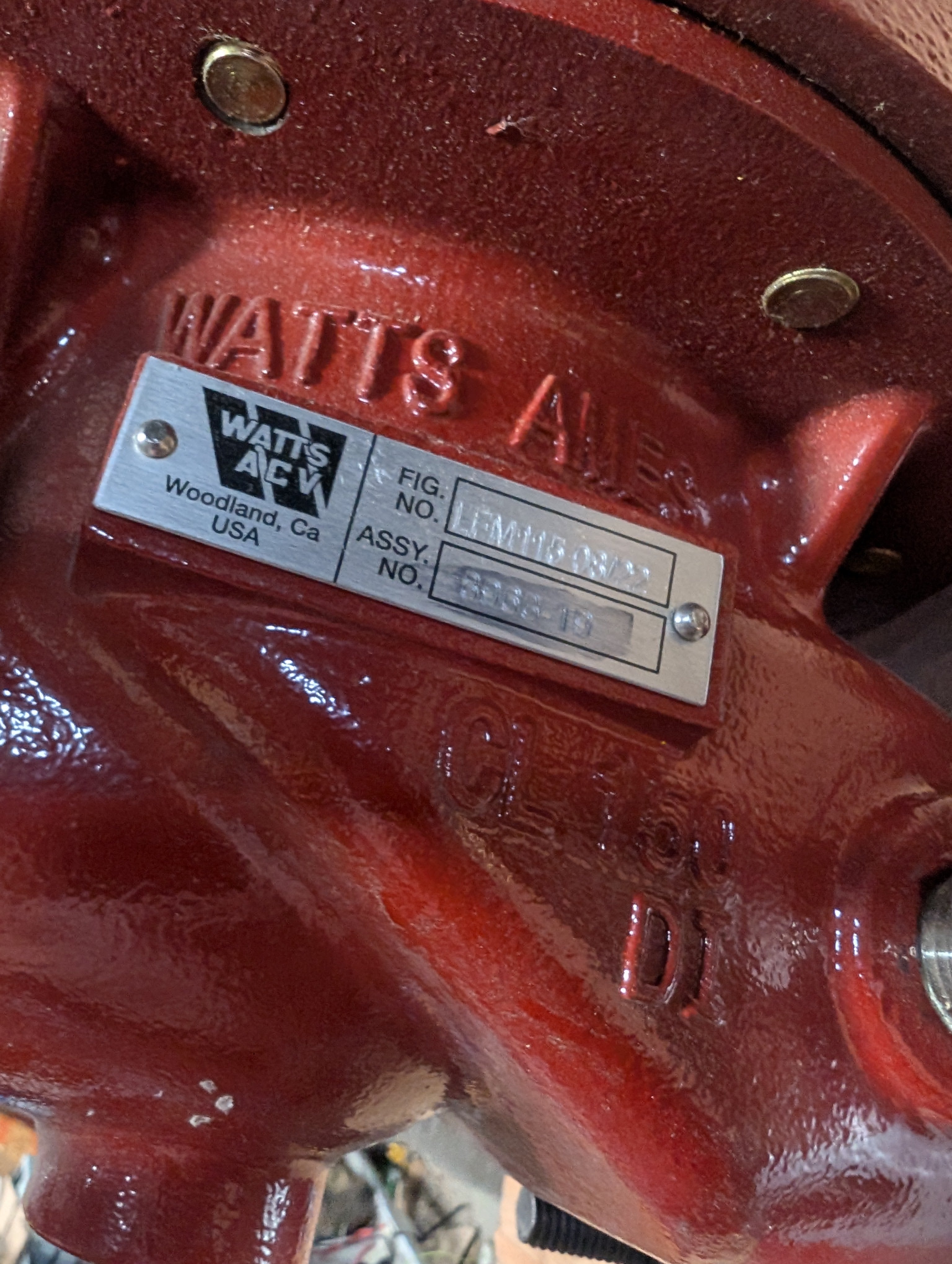 2022 Watts Pressure Reducing Valve V8963-10, 2 1/2"  FM115 New