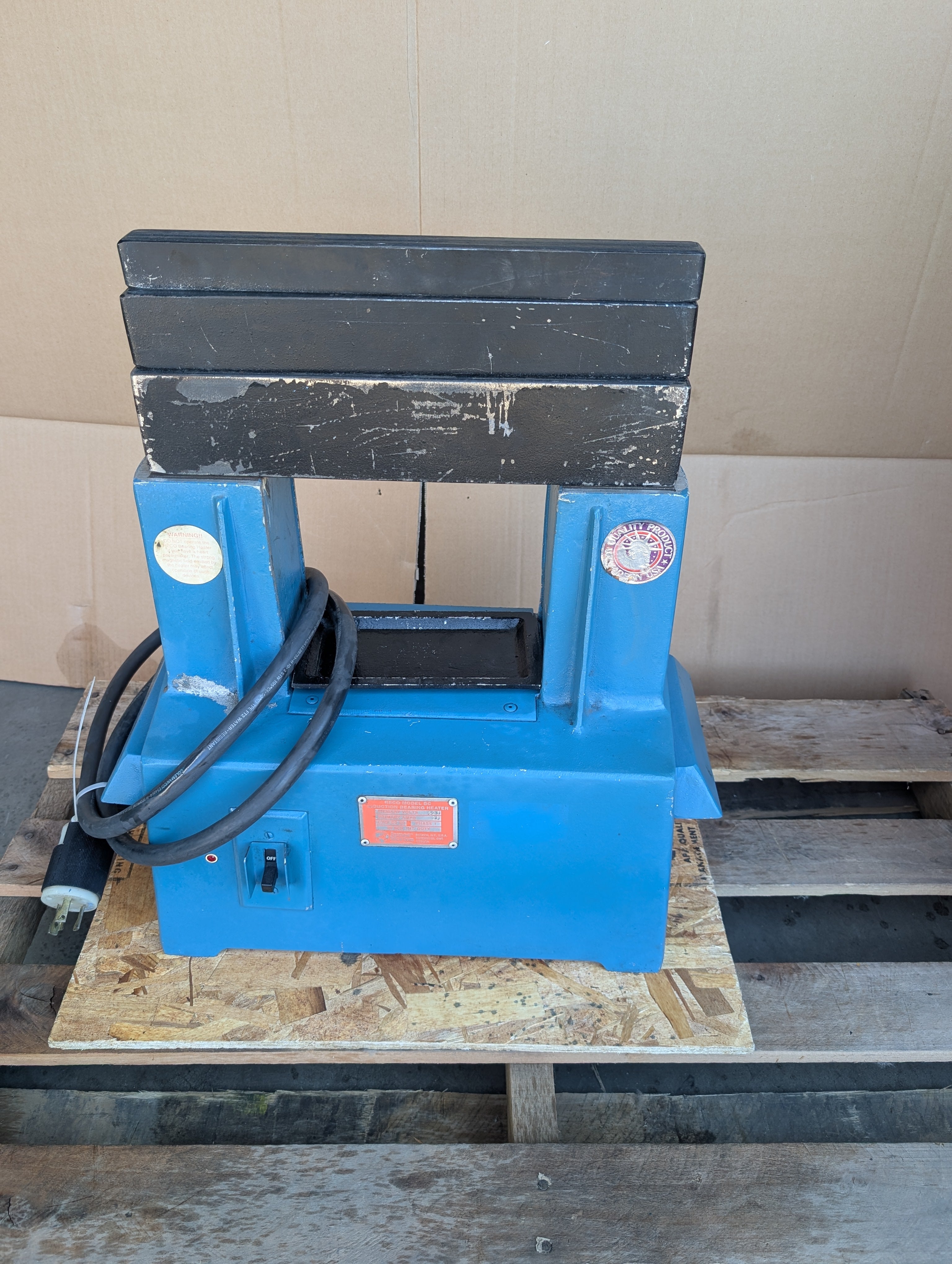 Reco Model BC Induction Bearing Heater 220V 30A 1 PH (3) Bars Used