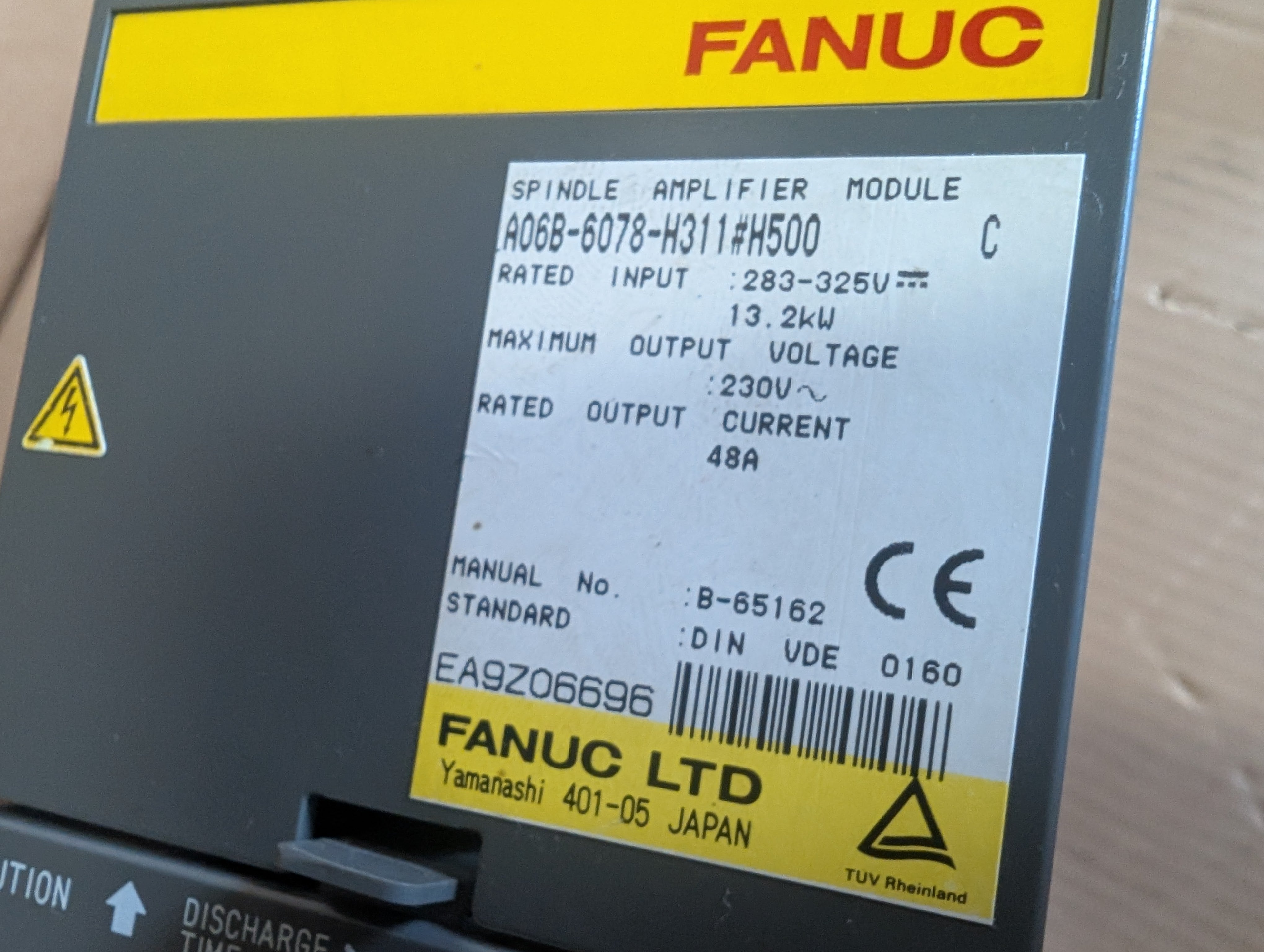 Fanuc A06B-6078-H311#H500 Spindle Amplifier Module Used