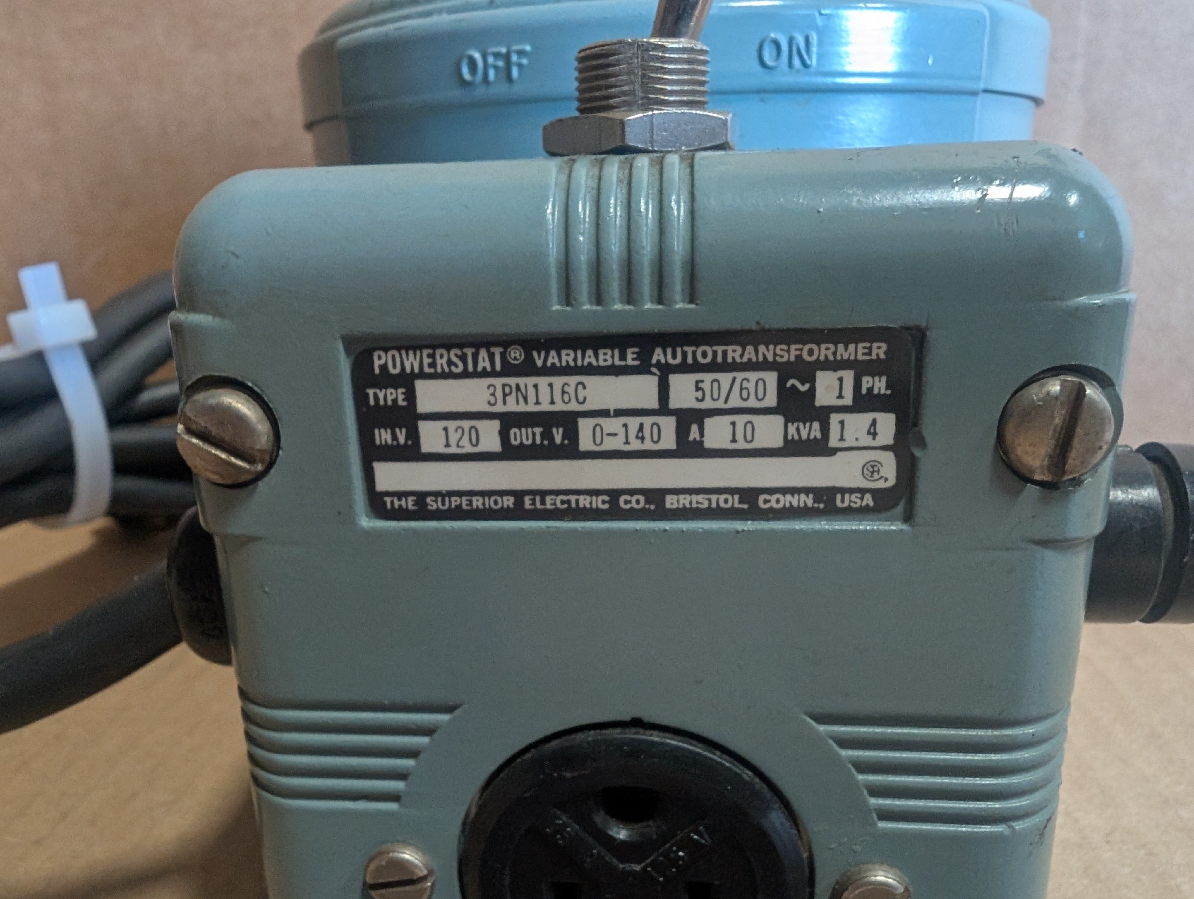 Superior Powerstat 3PN116C Variable Autotransformer 120V In 0-140V Out 10A Used