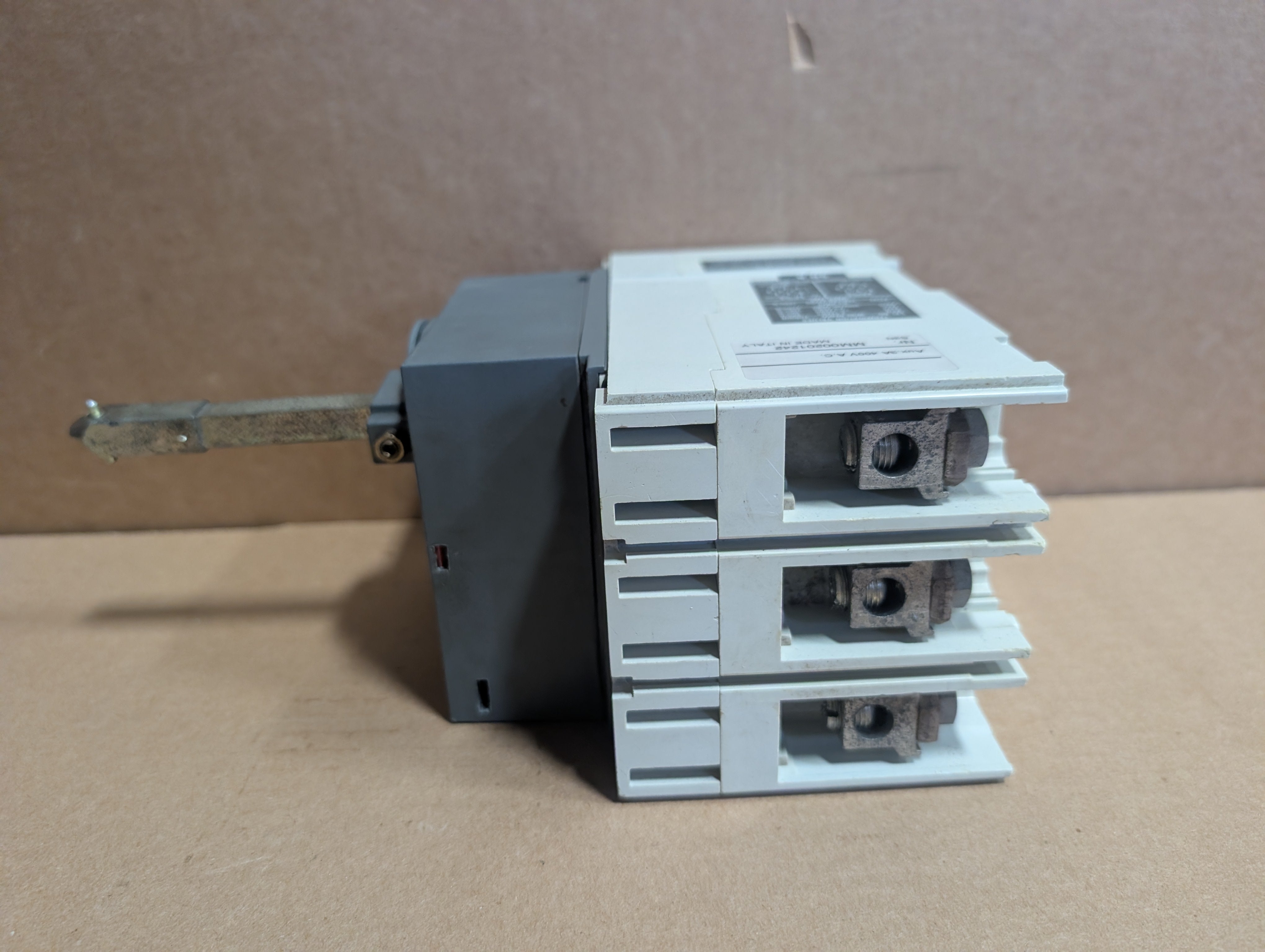 ABB SACE S3N 3-Pole 50A Circuit Breaker Disconnect w/ Rotary Handle Used