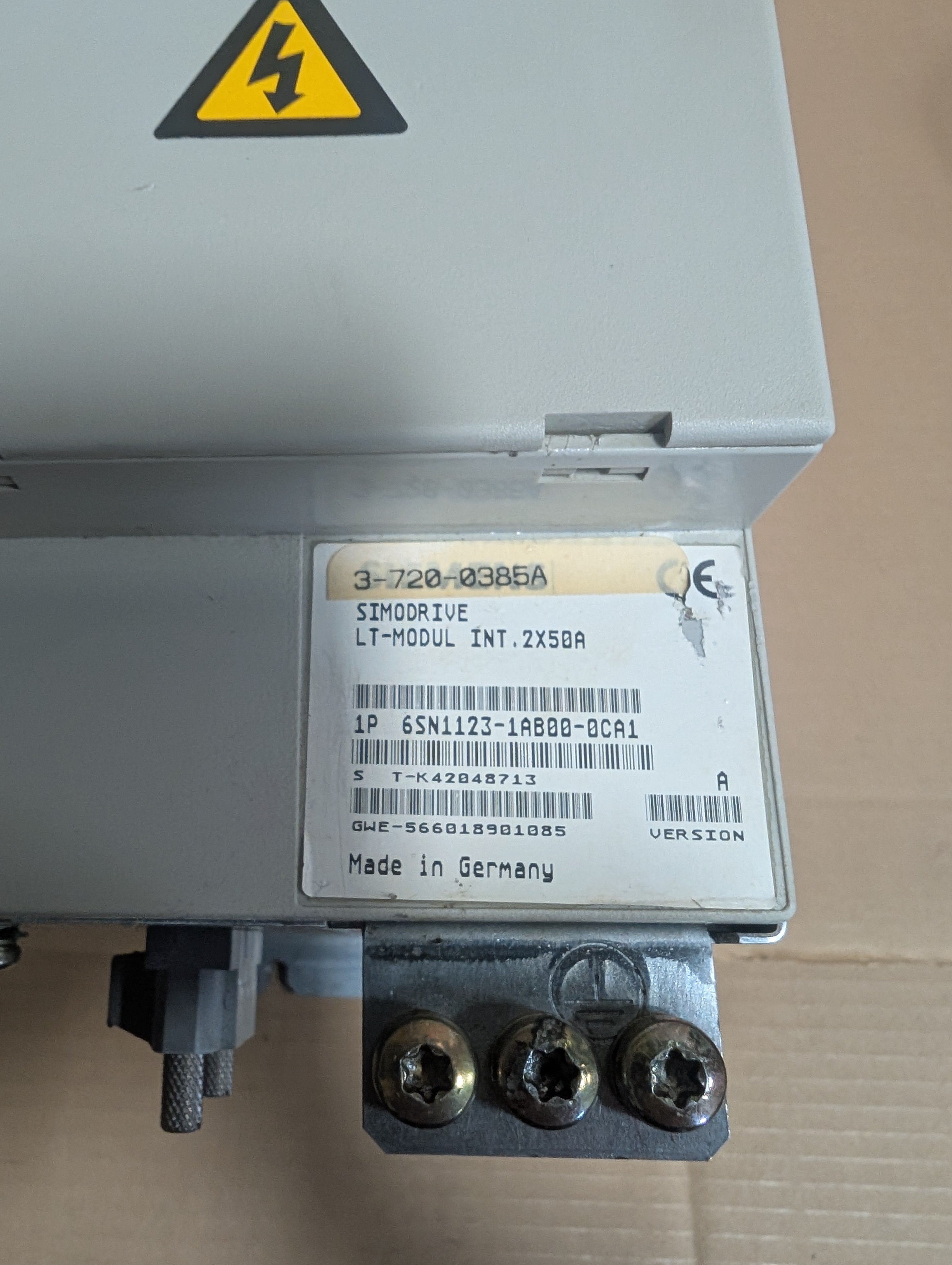 Siemens Simodrive 6SN1123-1AB00-0CA1 Ver. A LT-Modul INT .2x50A Used