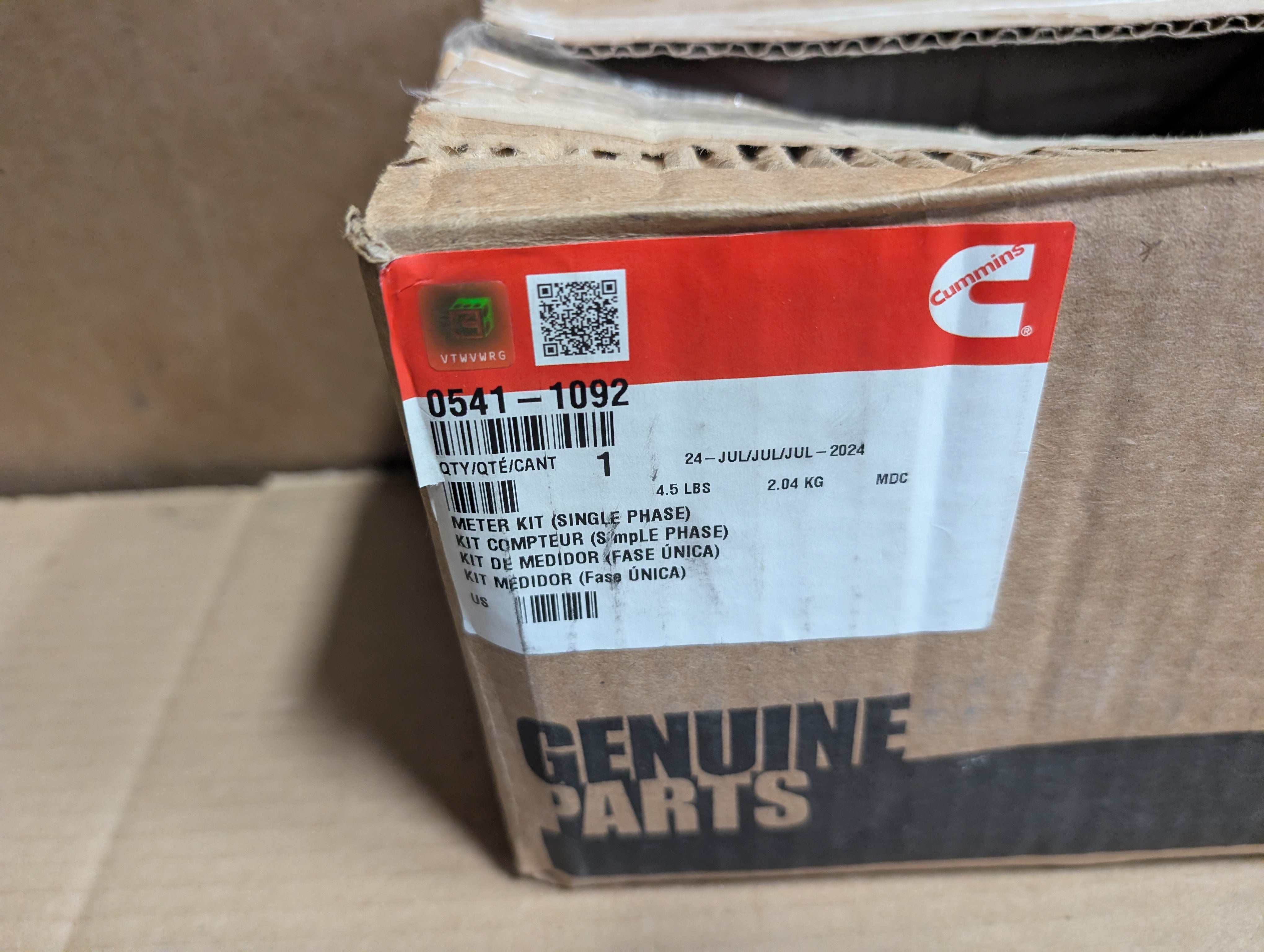 Cummins Onan 1 Phase Display Meter Panel 541-1092 Kit FRC XE-FDCE22PT-D0D New