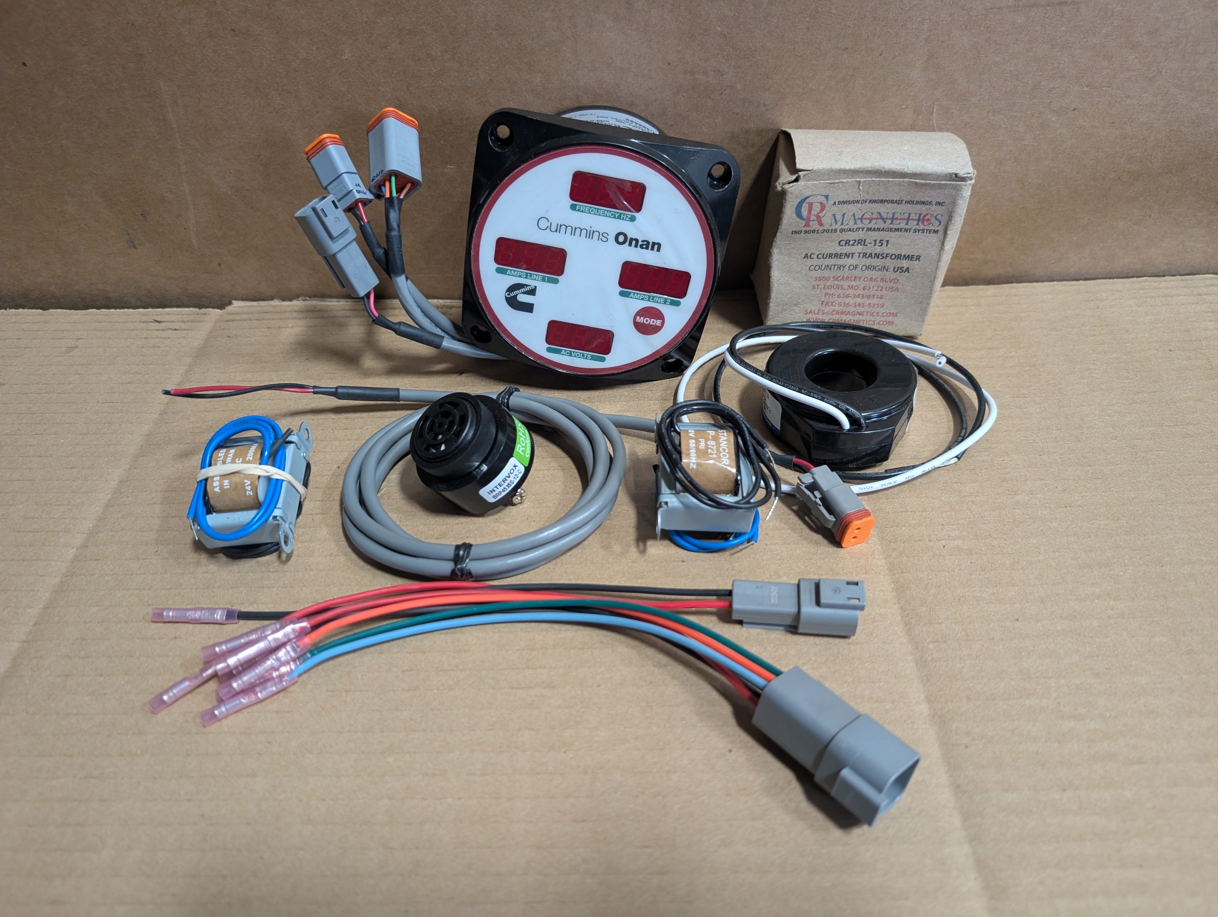 Cummins Onan 1 Phase Display Meter Panel 541-1092 Kit FRC XE-FDCE22PT-D0D New