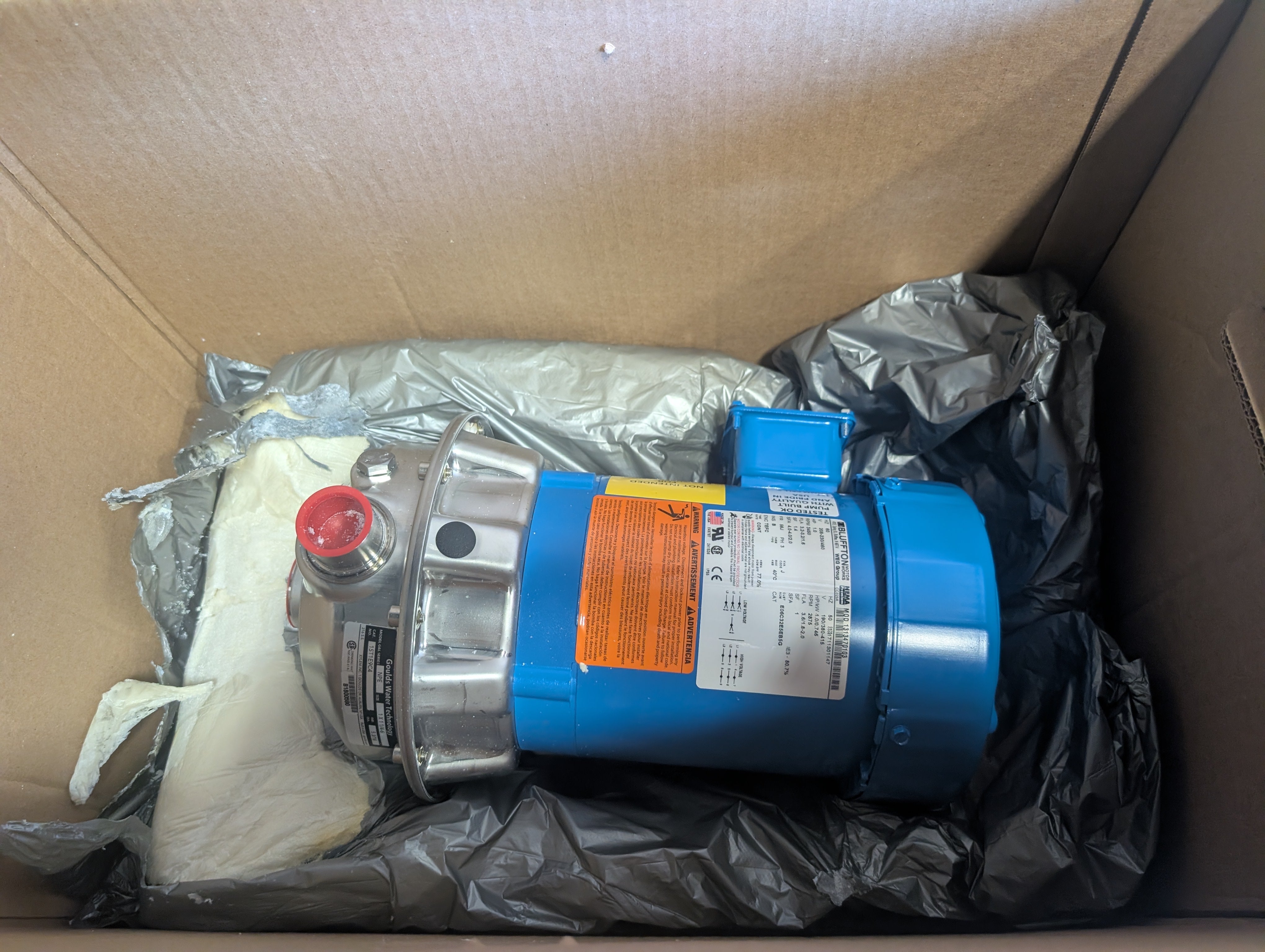 Goulds 1ST1E9C4 NPE Ser. Centrifugal Pump 1 HP 230/460 3 Ph 3500 RPM 1" NPT New